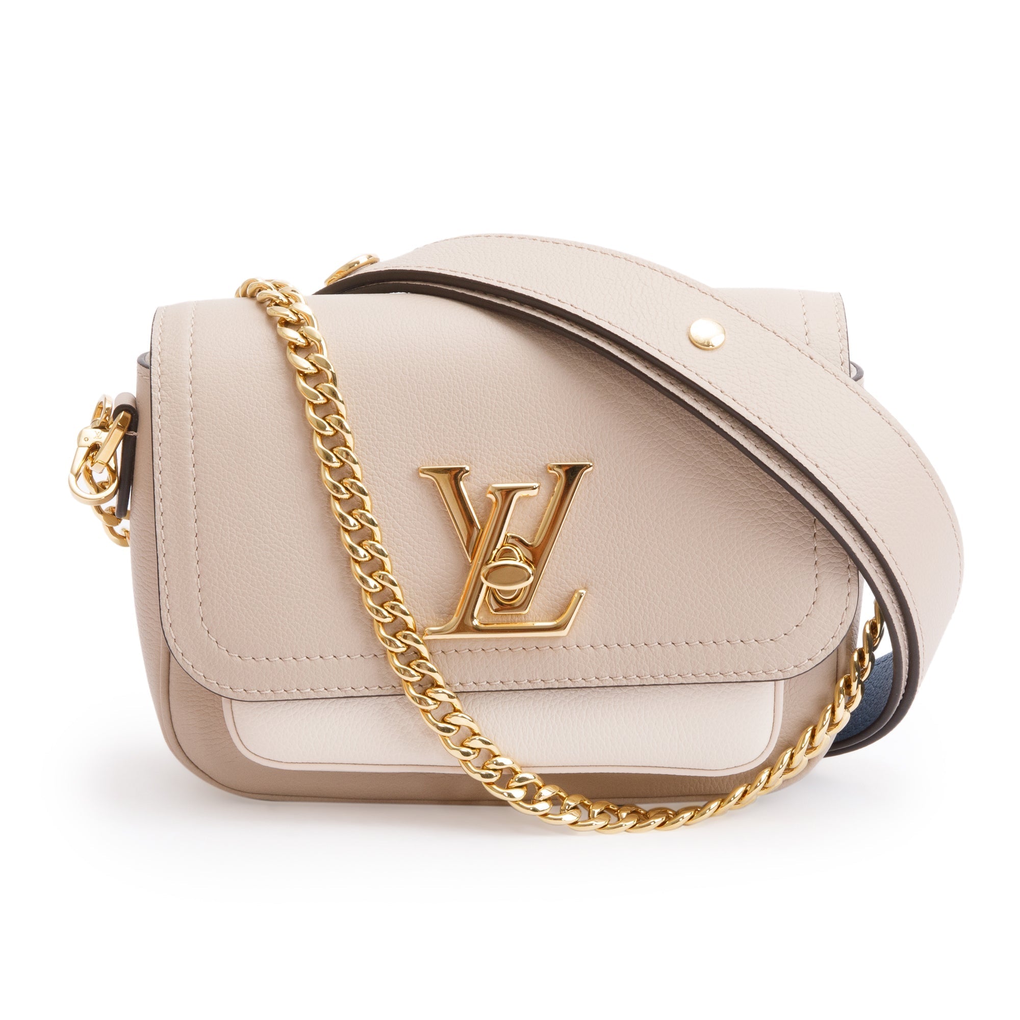 Louis Vuitton 2022 Beige Leather LockMe Tender Bag w/ Box