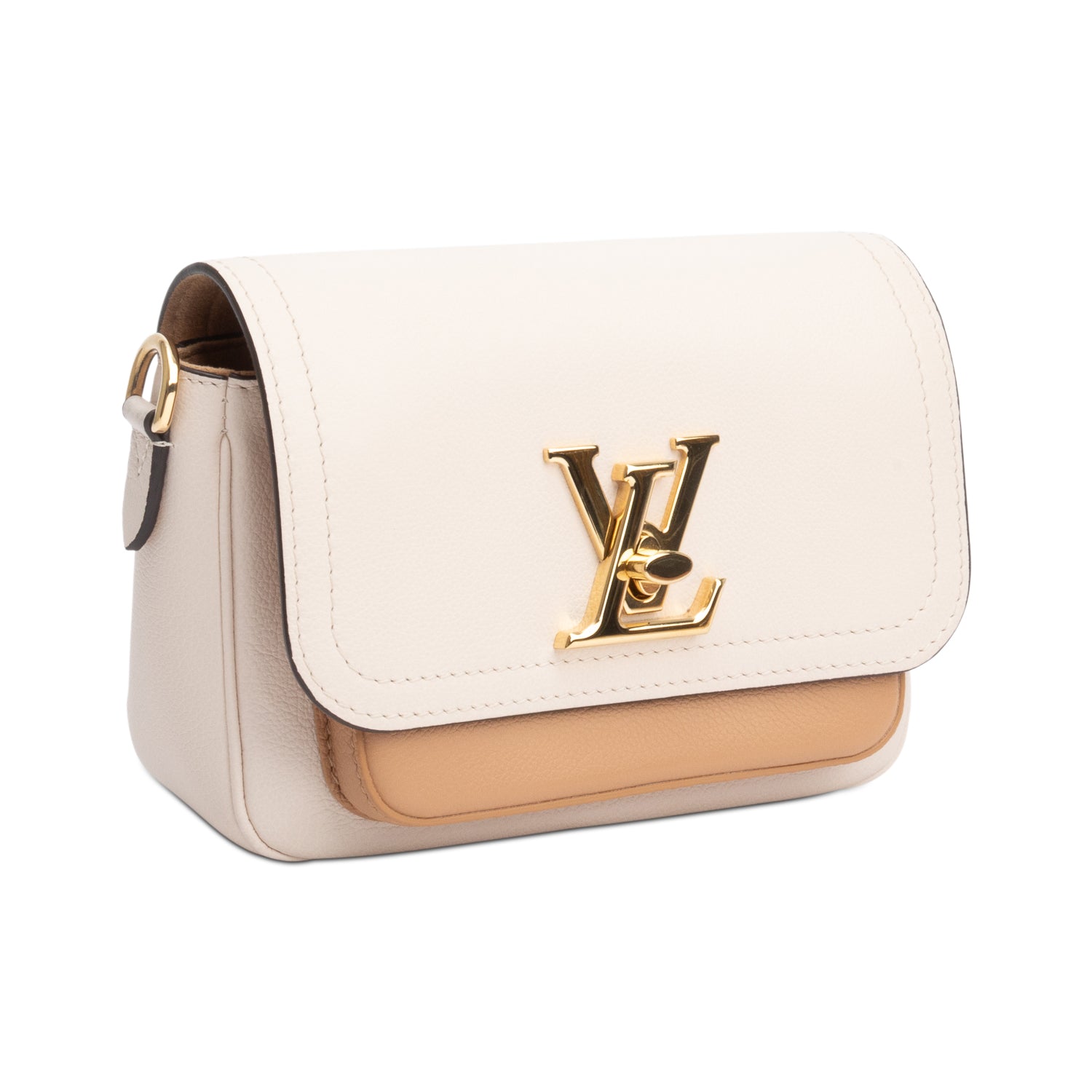 Louis Vuitton 2022 Beige Leather LockMe Tender Bag w/ Straps & Receipt