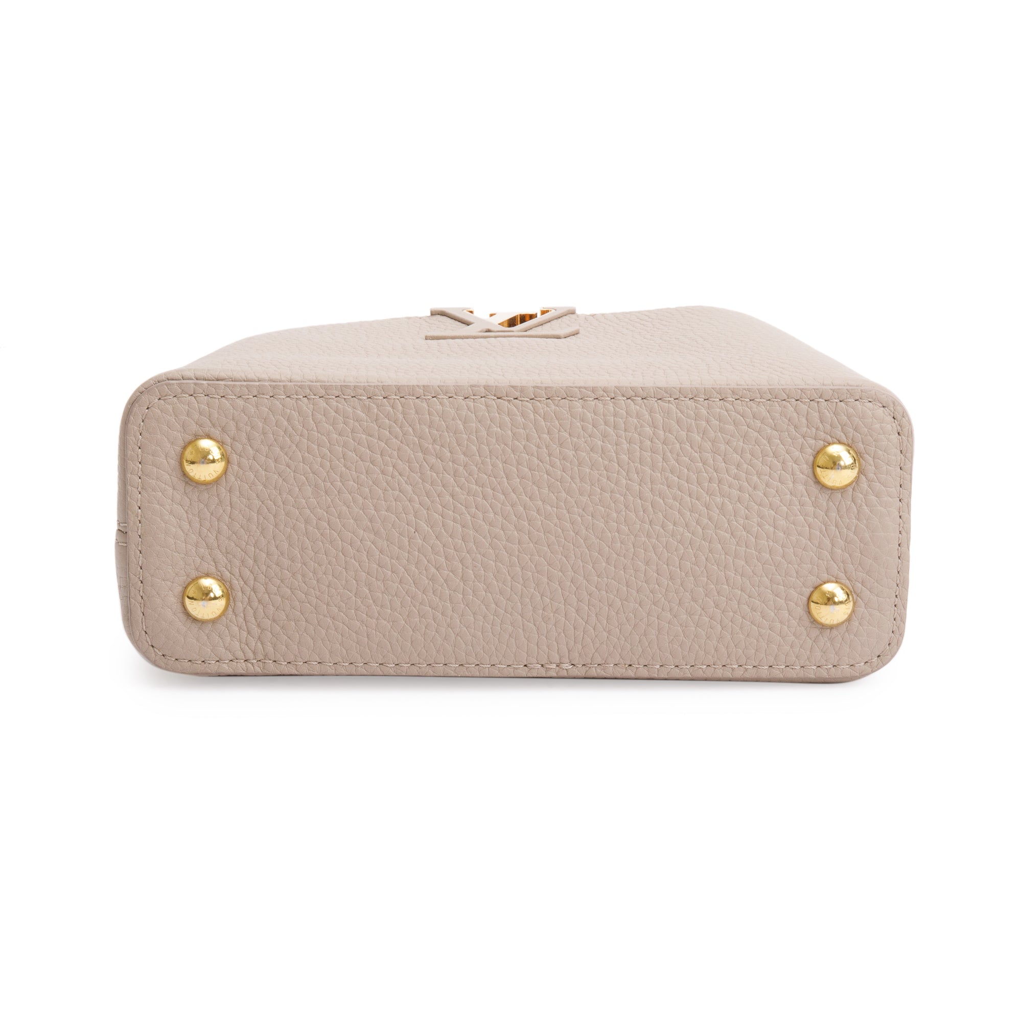 Louis Vuitton 2022 Beige Taurillon Leather Python Trim Capucines Mini w/ Strap