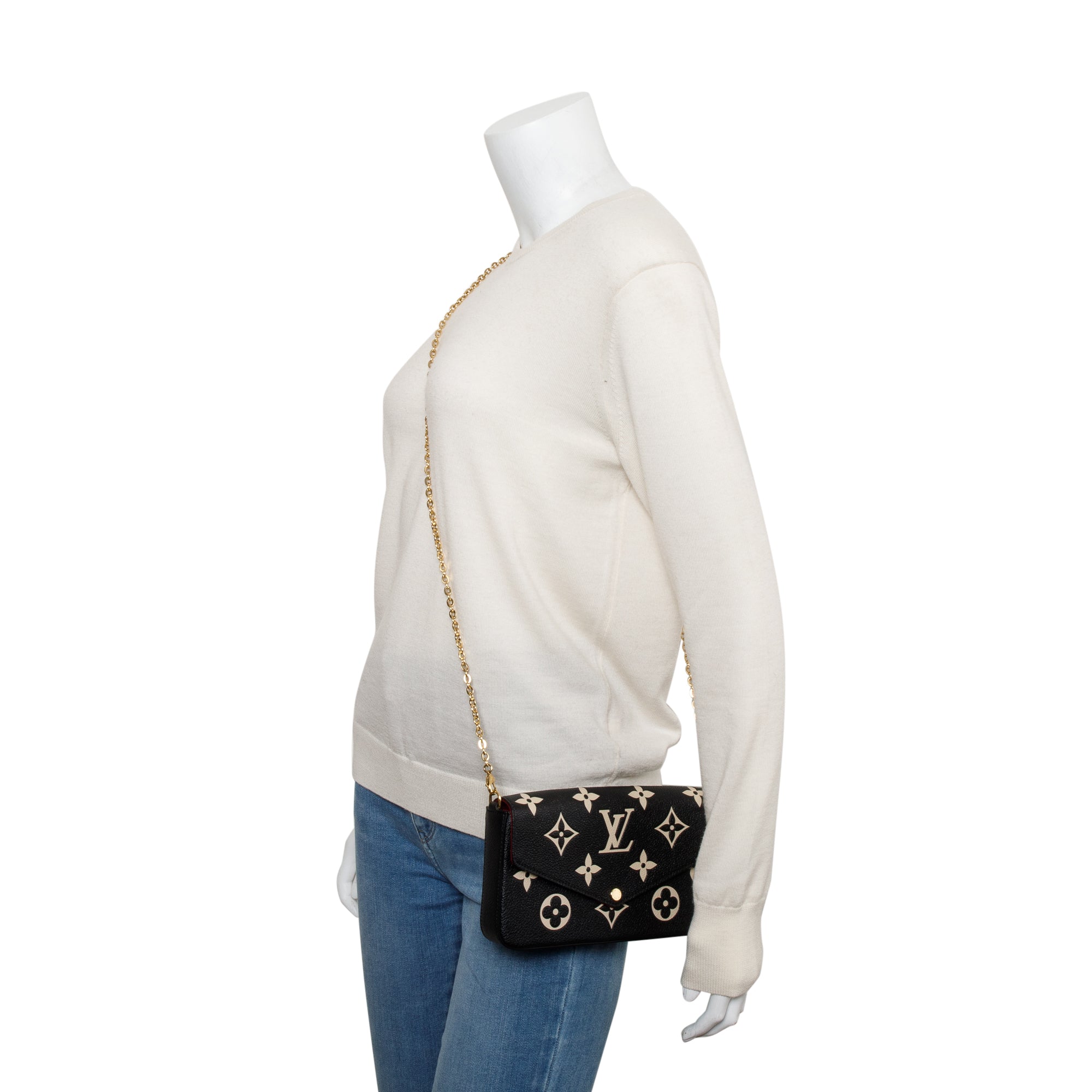 Louis Vuitton 2022 Bicolor Monogram Empreinte Leather Felicie Pochette w/ Inserts