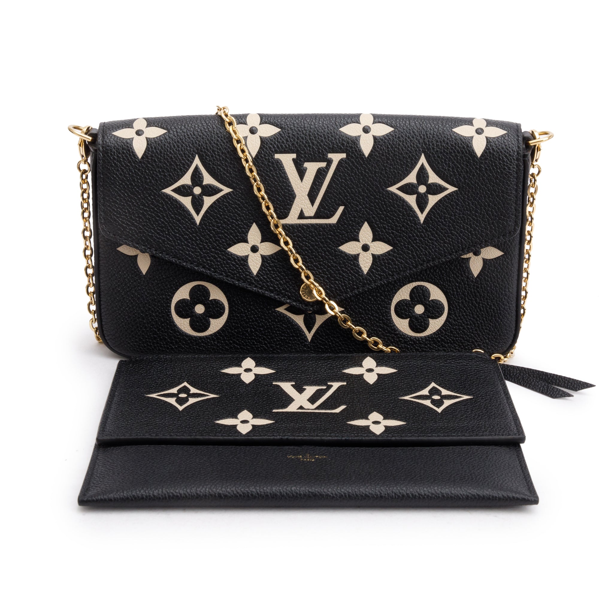 Louis Vuitton 2022 Bicolor Monogram Empreinte Leather Felicie Pochette w/ Inserts