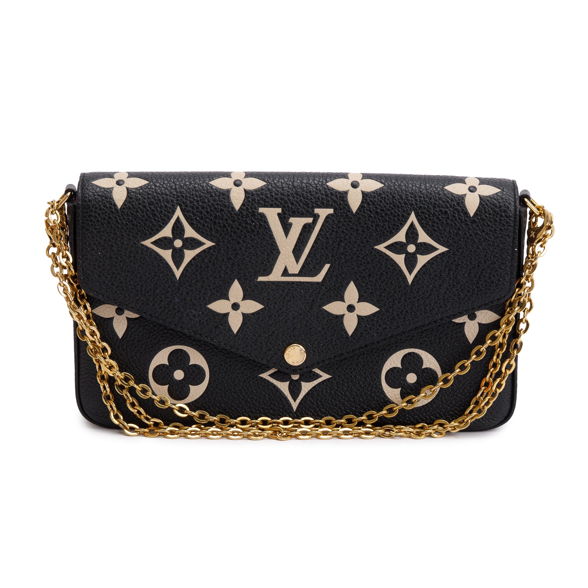 Louis Vuitton 2022 Bicolor Monogram Empreinte Leather Felicie Pochette w/ Inserts & Box