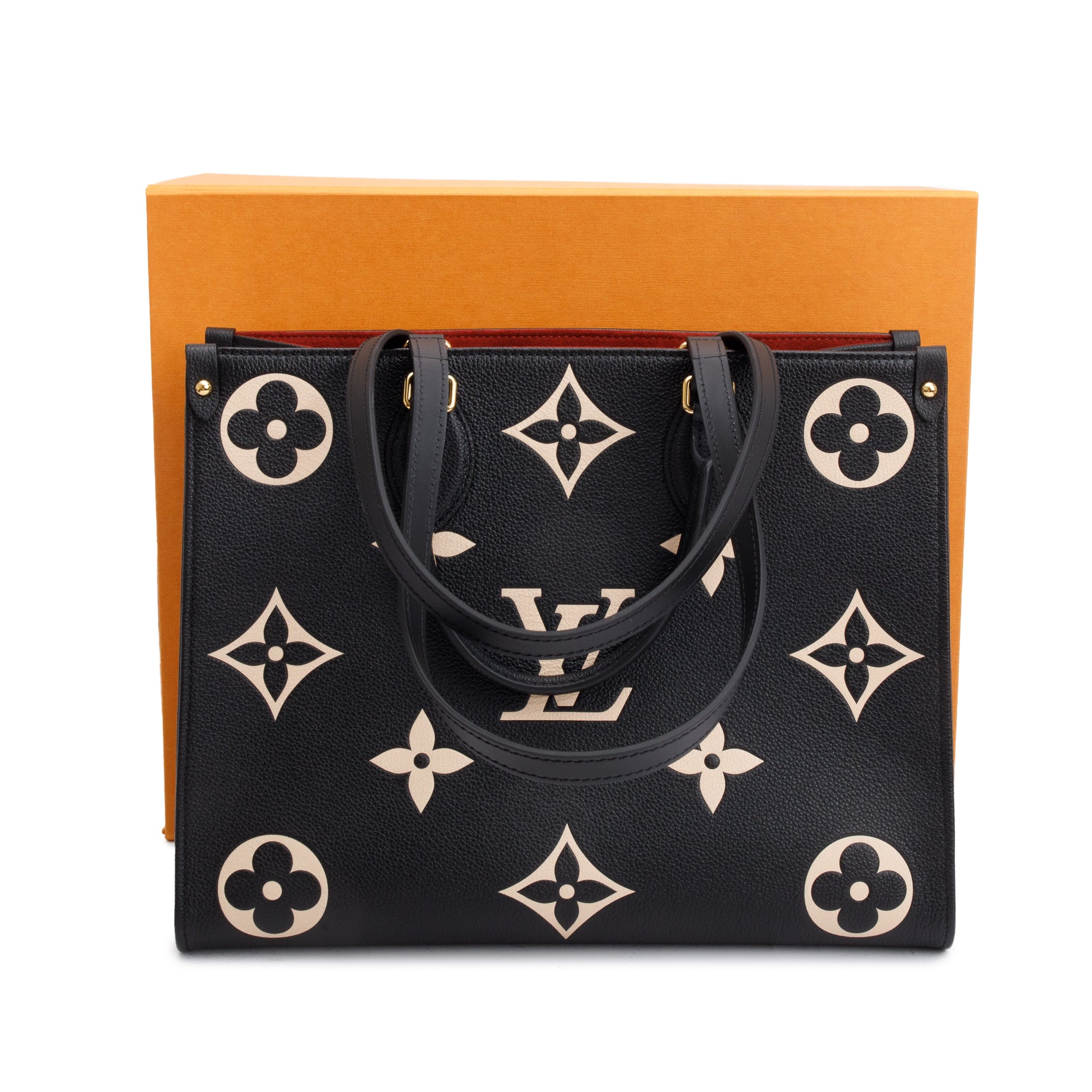 Louis Vuitton 2022 Bicolor Monogram Empreinte Leather OnTheGo MM w/ Box