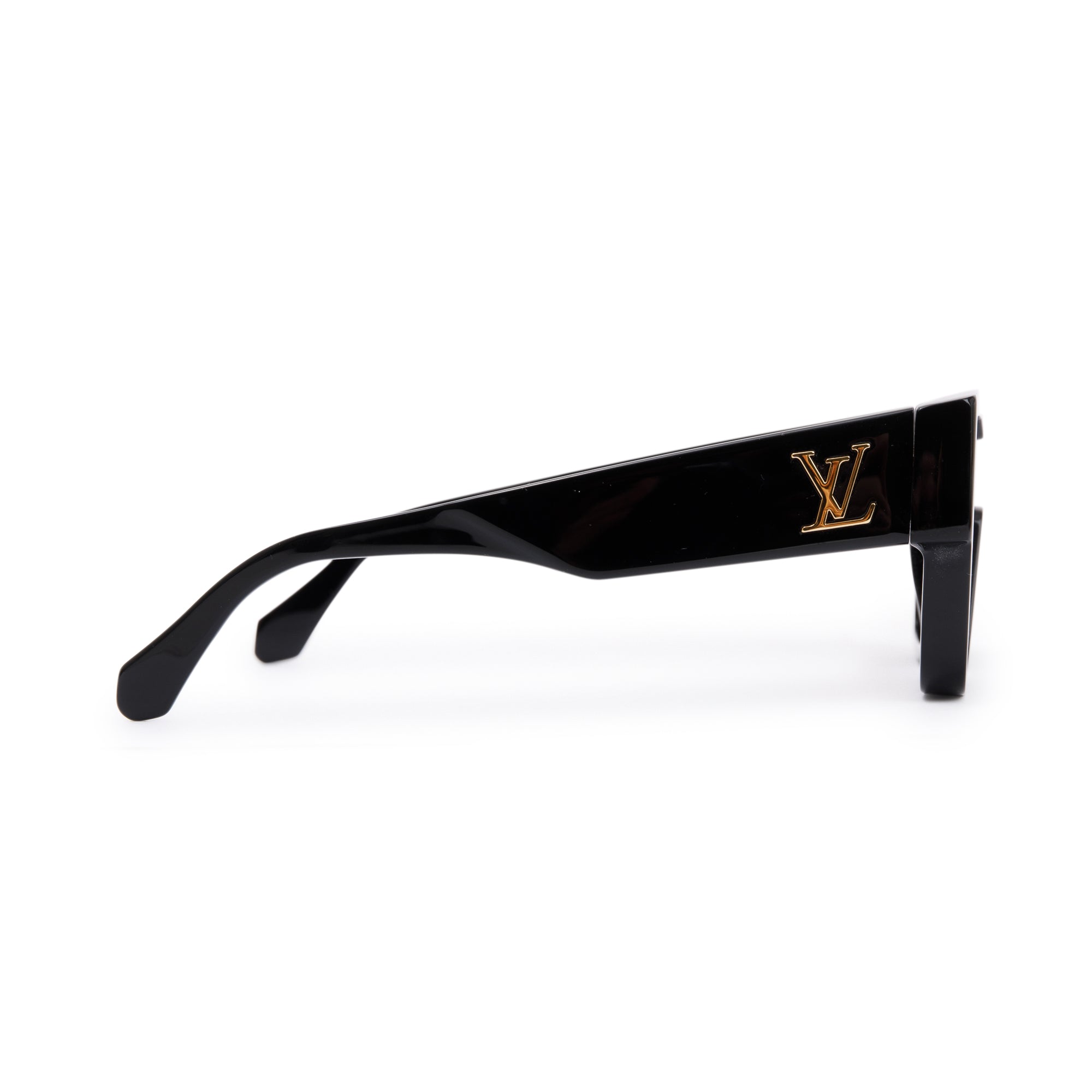 Louis Vuitton 2022 Black Acetate LV Clash Square Sunglasses w/ Case