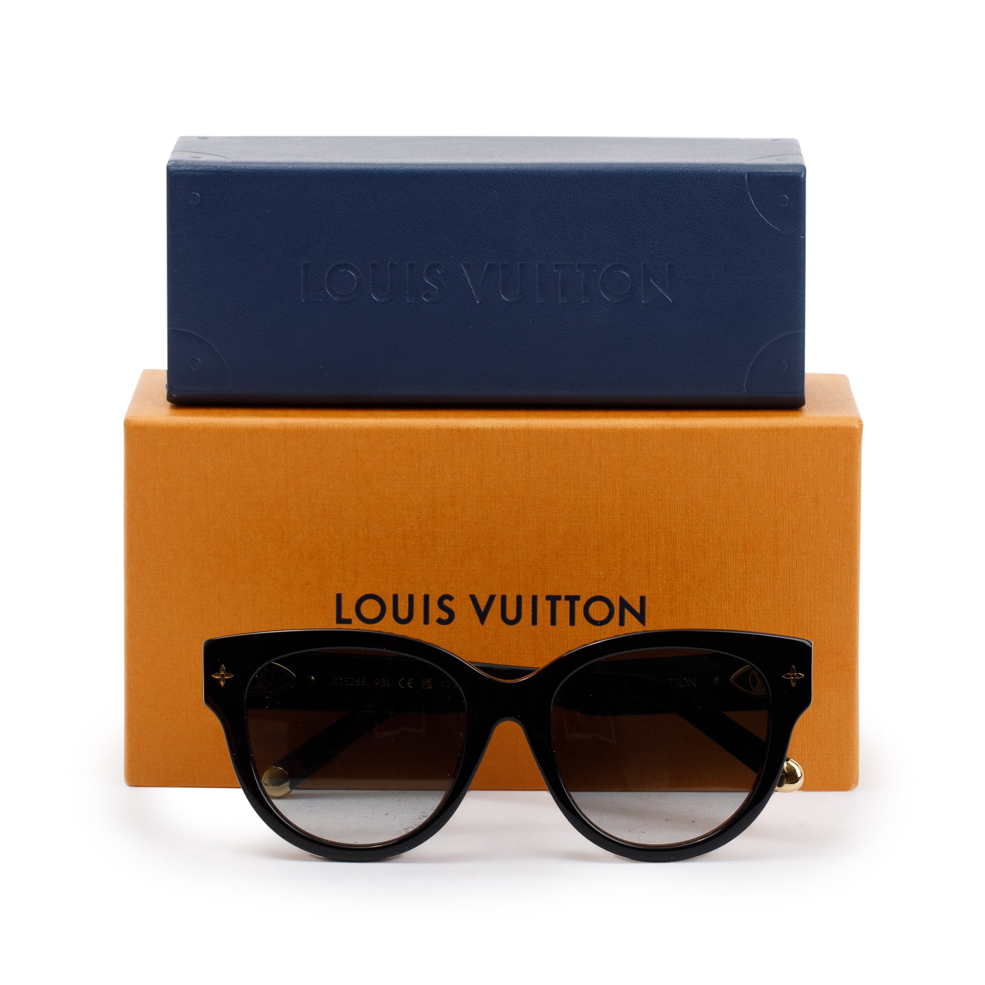 Louis Vuitton 2022 Black Acetate My Monogram Round Sunglasses w/ Box & Case