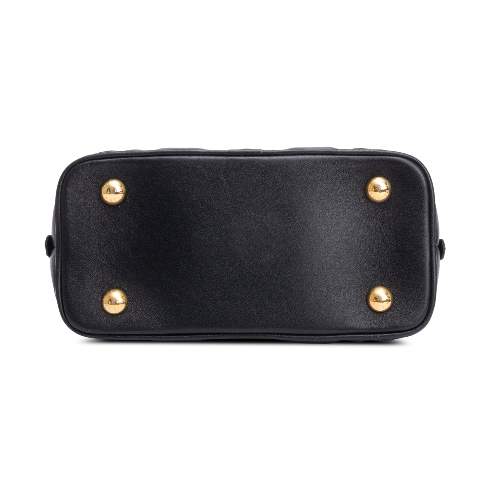 Louis Vuitton 2022 Black Bubblegram Embossed Leather Alma BB w/ Strap & Receipt