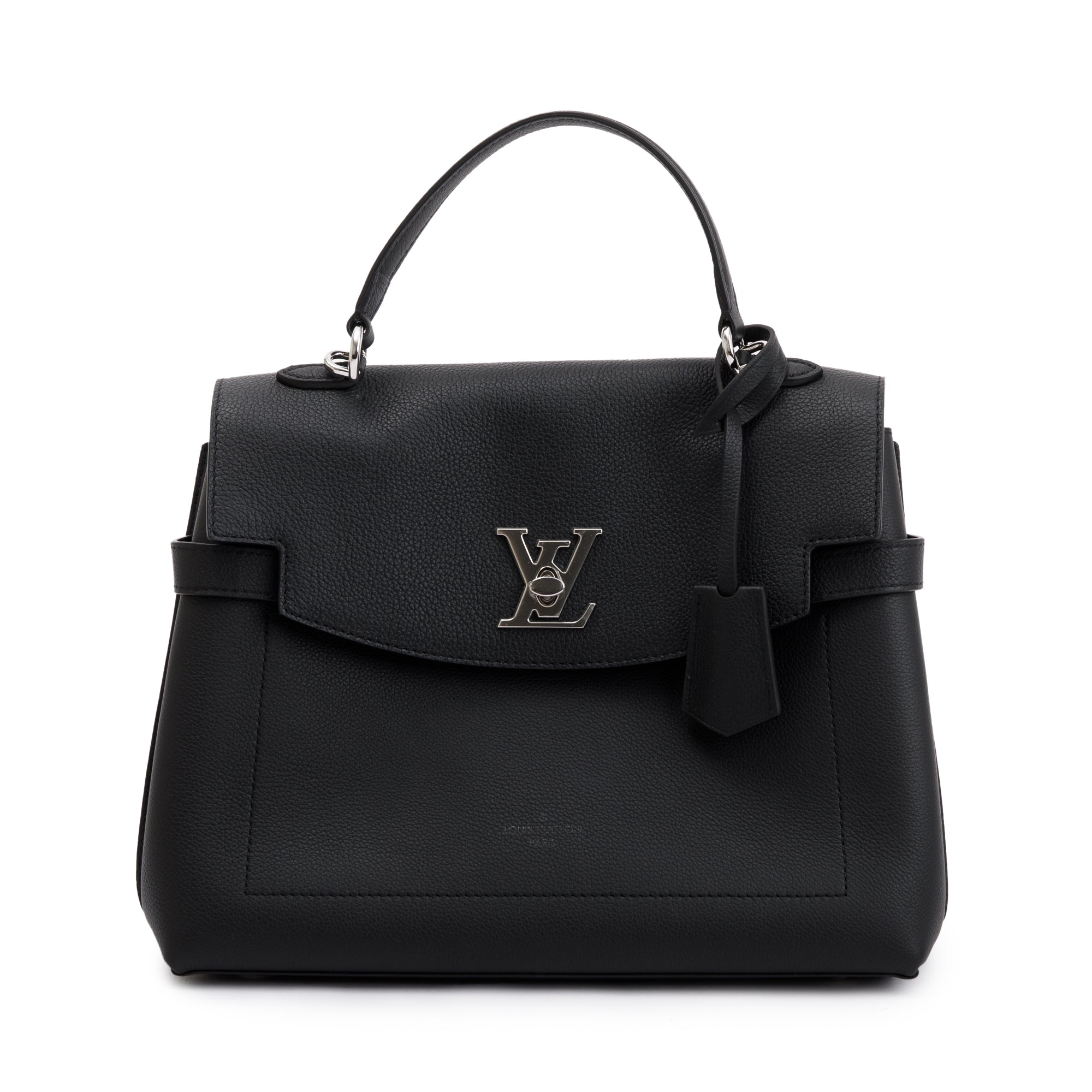 Louis Vuitton 2022 Black Calfskin Leather LockMe Ever MM w/ Strap