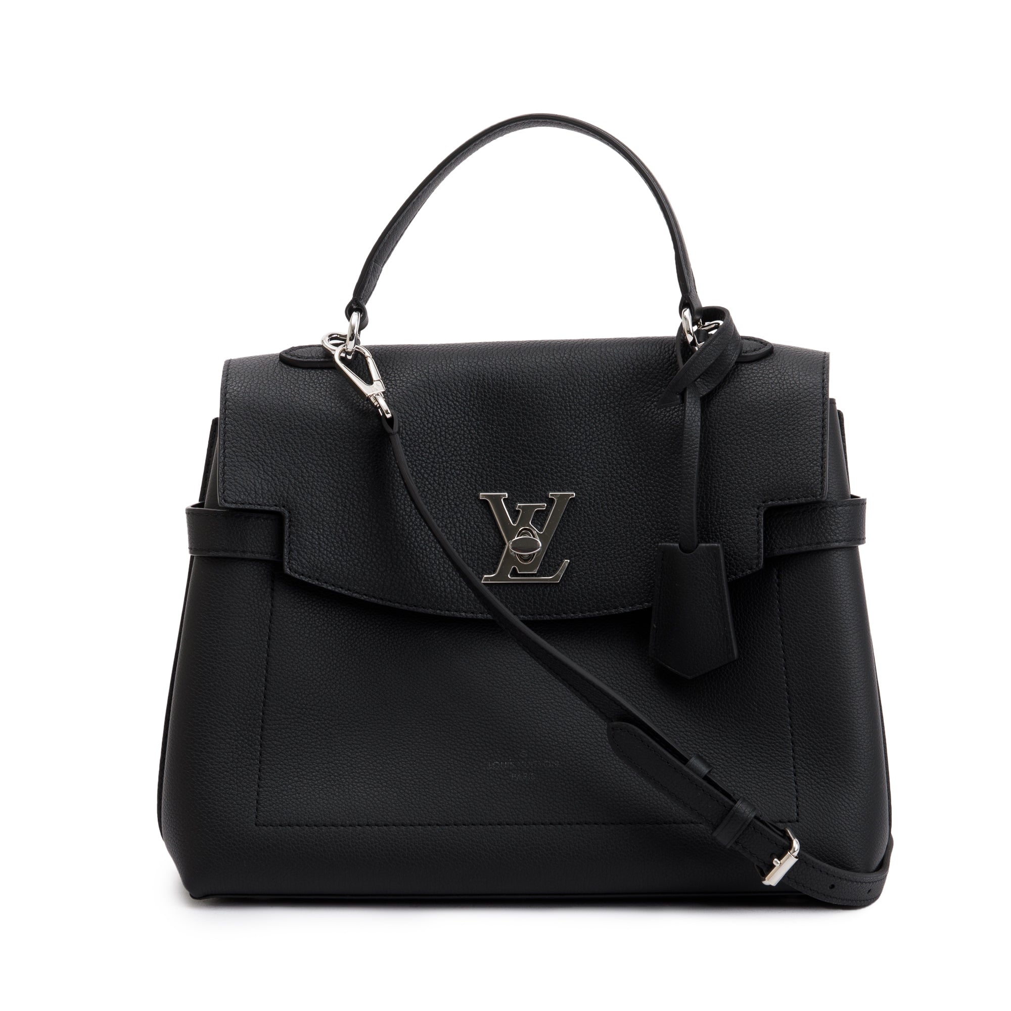 Louis Vuitton 2022 Black Calfskin Leather LockMe Ever MM w/ Strap
