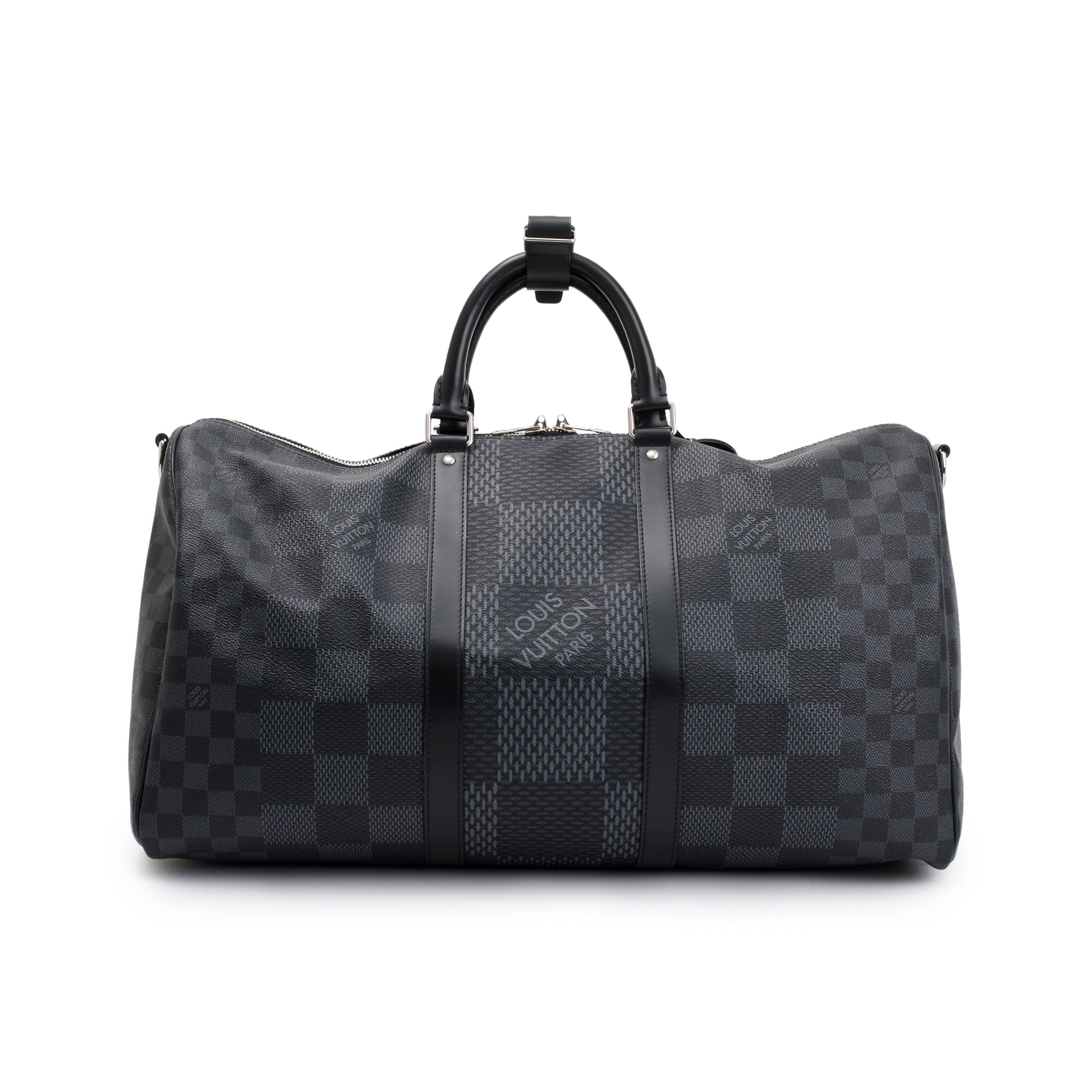 Louis Vuitton 2022 Black Damier Graphite Keepall Bandouliere 50 w/ Strap
