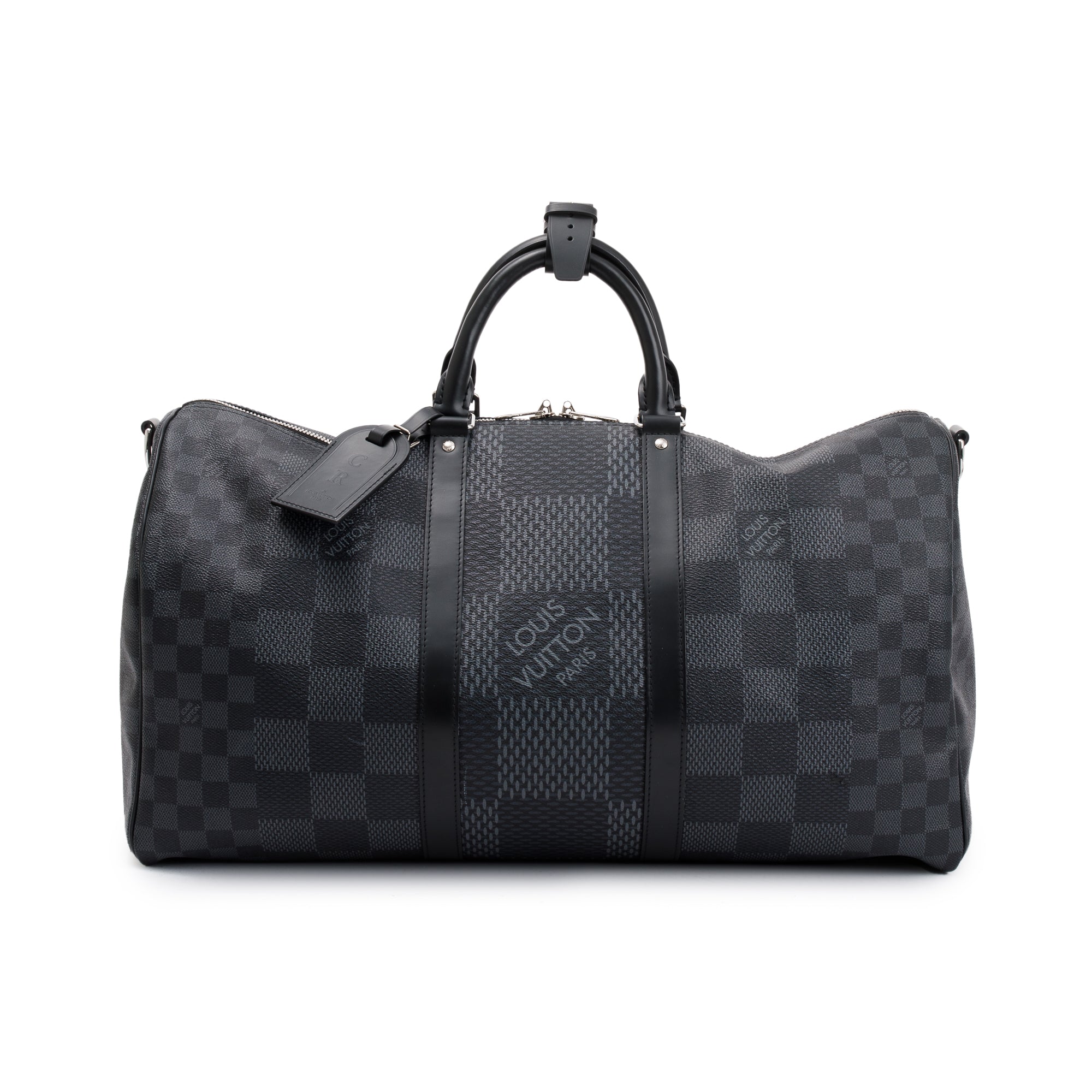 Louis Vuitton 2022 Black Damier Graphite Keepall Bandouliere 50 w/ Strap