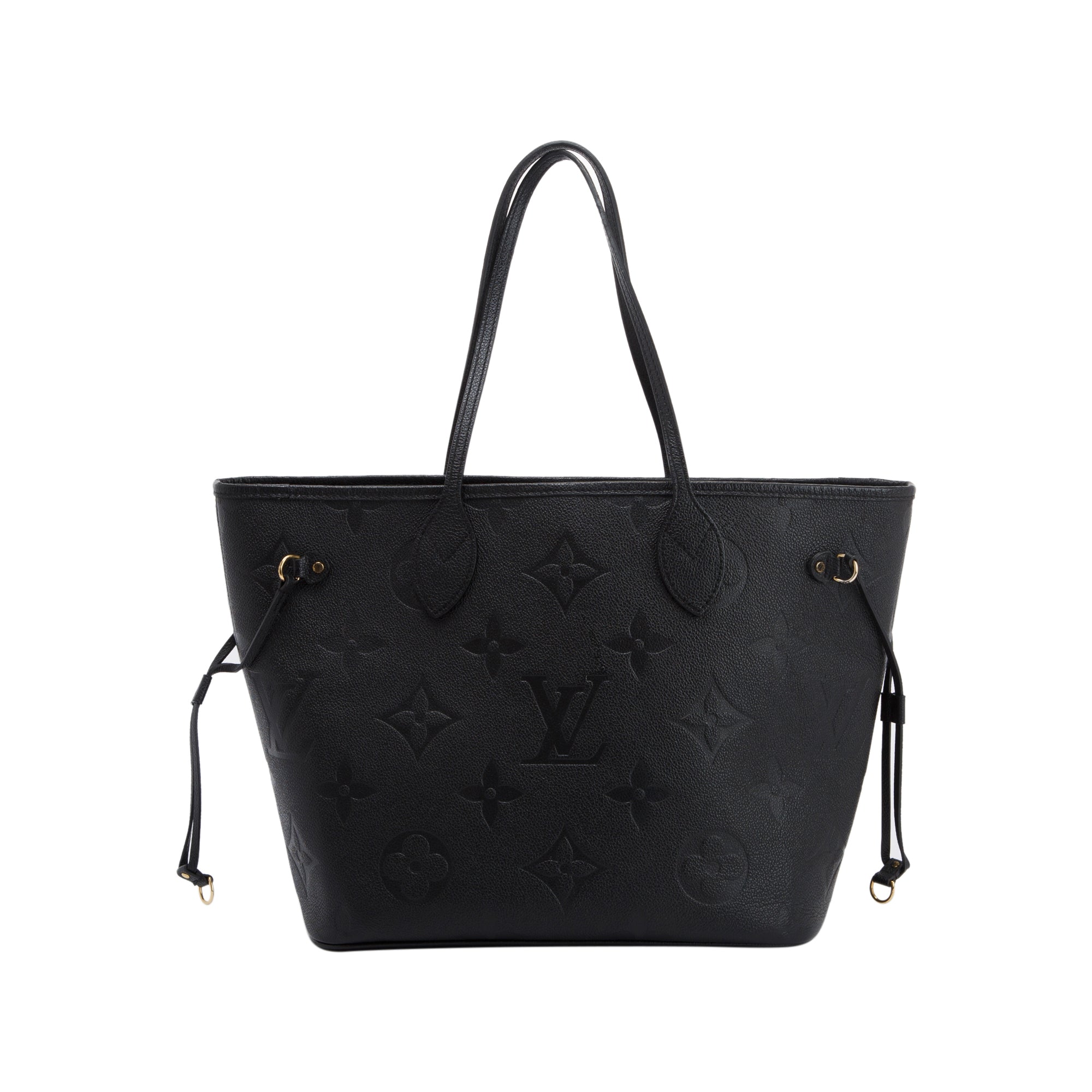 Louis Vuitton 2022 Black Empreinte Leather Neverfull MM w/ Pouch & Box