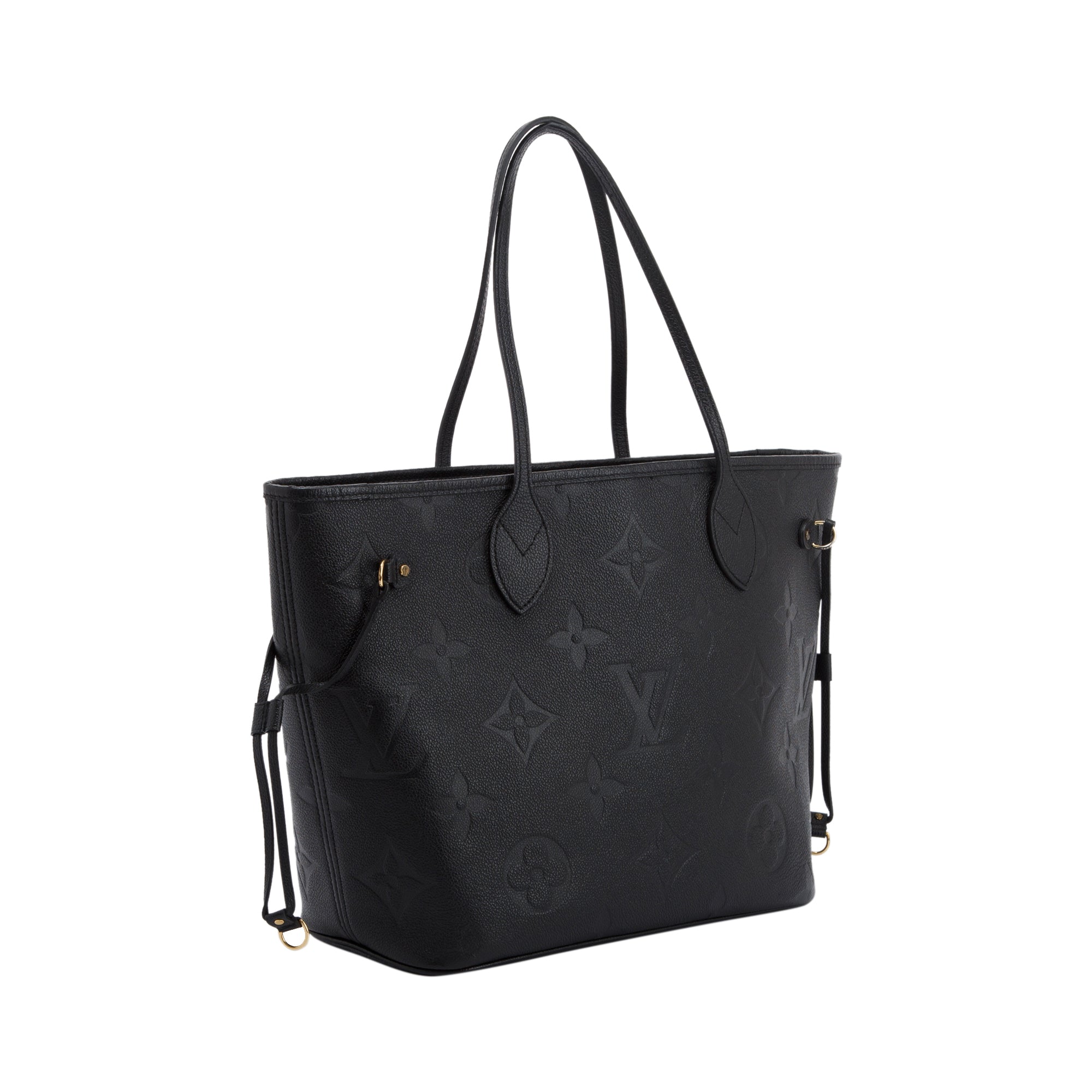 Louis Vuitton 2022 Black Empreinte Leather Neverfull MM w/ Pouch & Box