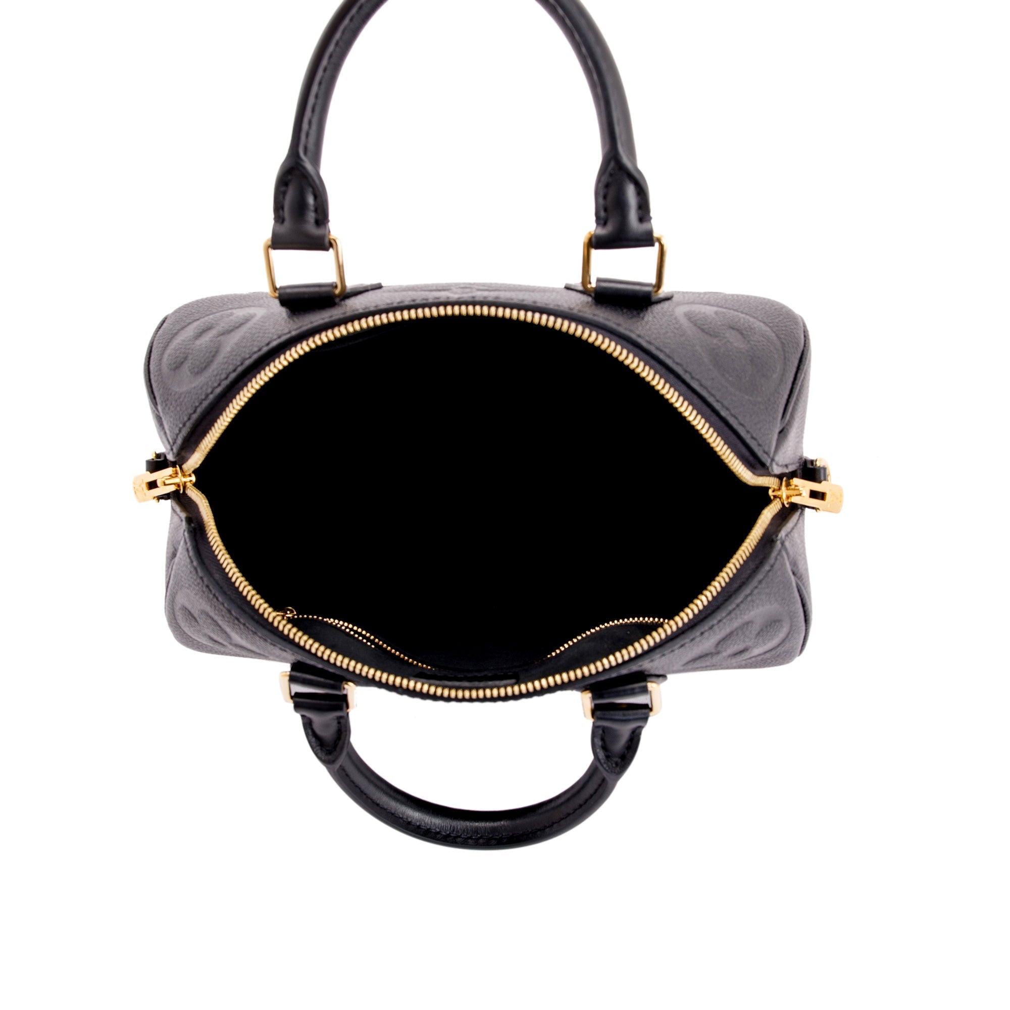 Louis Vuitton 2022 Black Empreinte Speedy Bandouliere 25