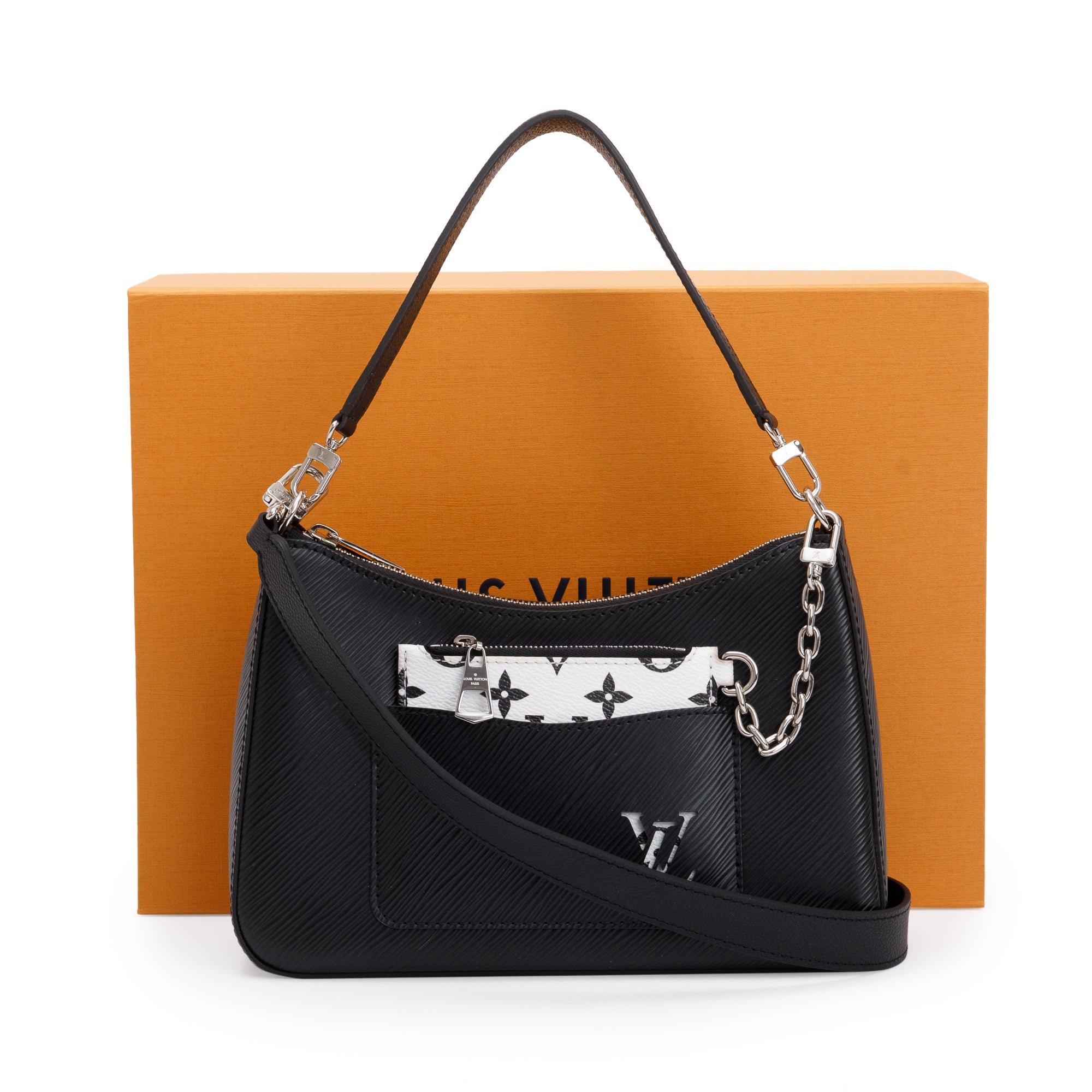 Louis Vuitton 2022 Black Epi Leather Marelle Quartz Bag w/ Box, Straps & Zip Pouch