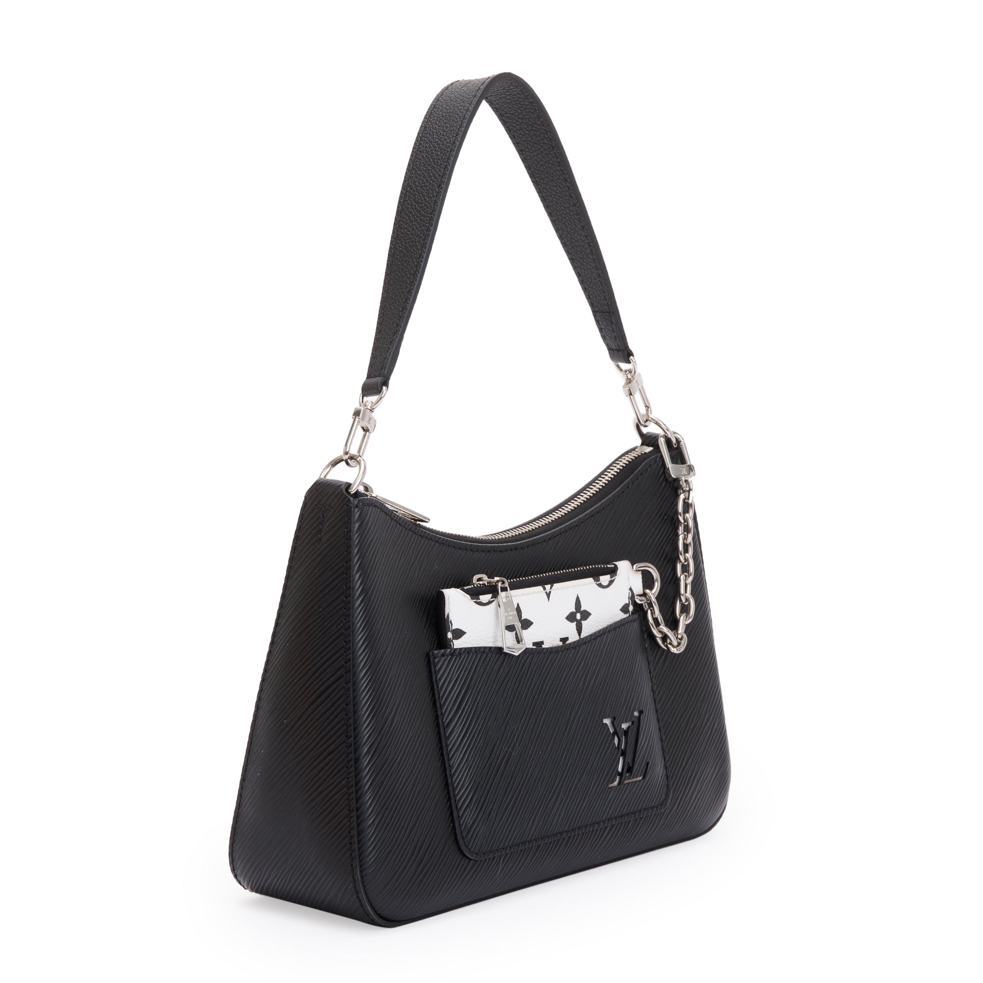 Louis Vuitton 2022 Black Epi Leather Marelle Quartz Bag w/ Box, Straps & Zip Pouch