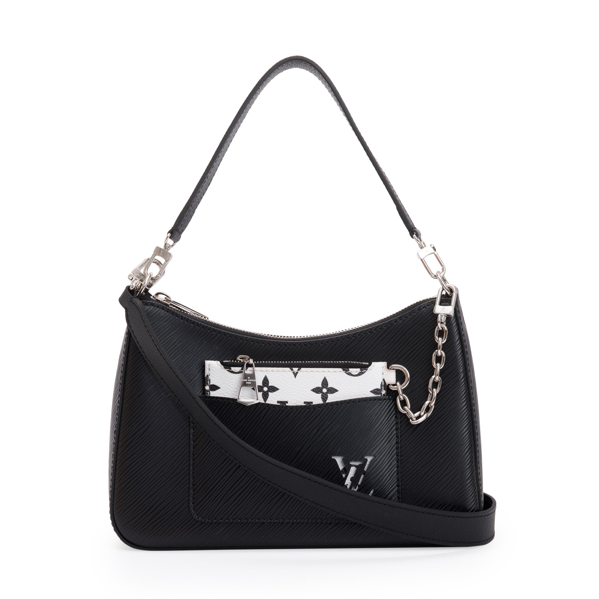Louis Vuitton 2022 Black Epi Leather Marelle Quartz Bag w/ Box, Straps & Zip Pouch