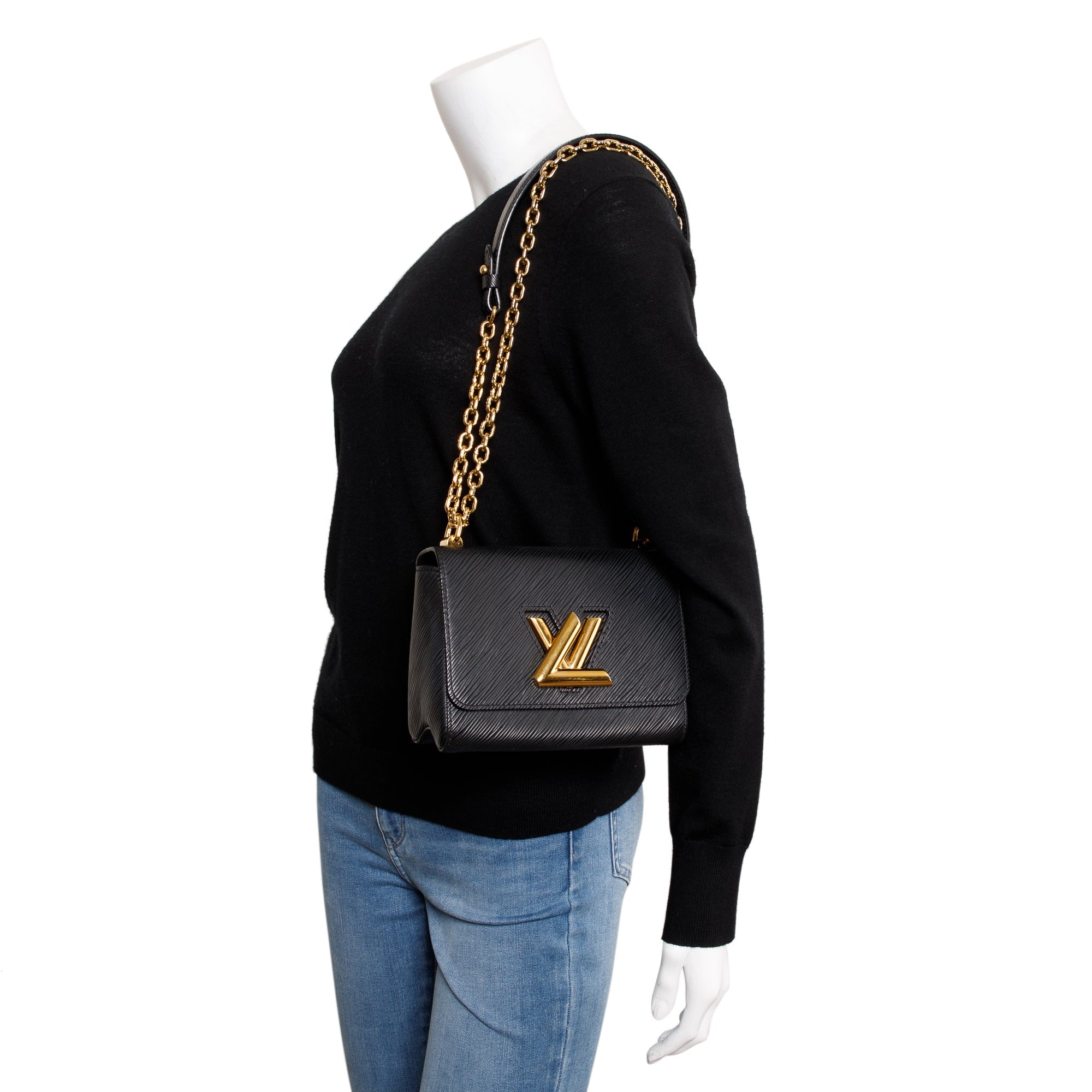 Louis Vuitton 2022 Black Epi Leather Twist PM Shoulder Bag