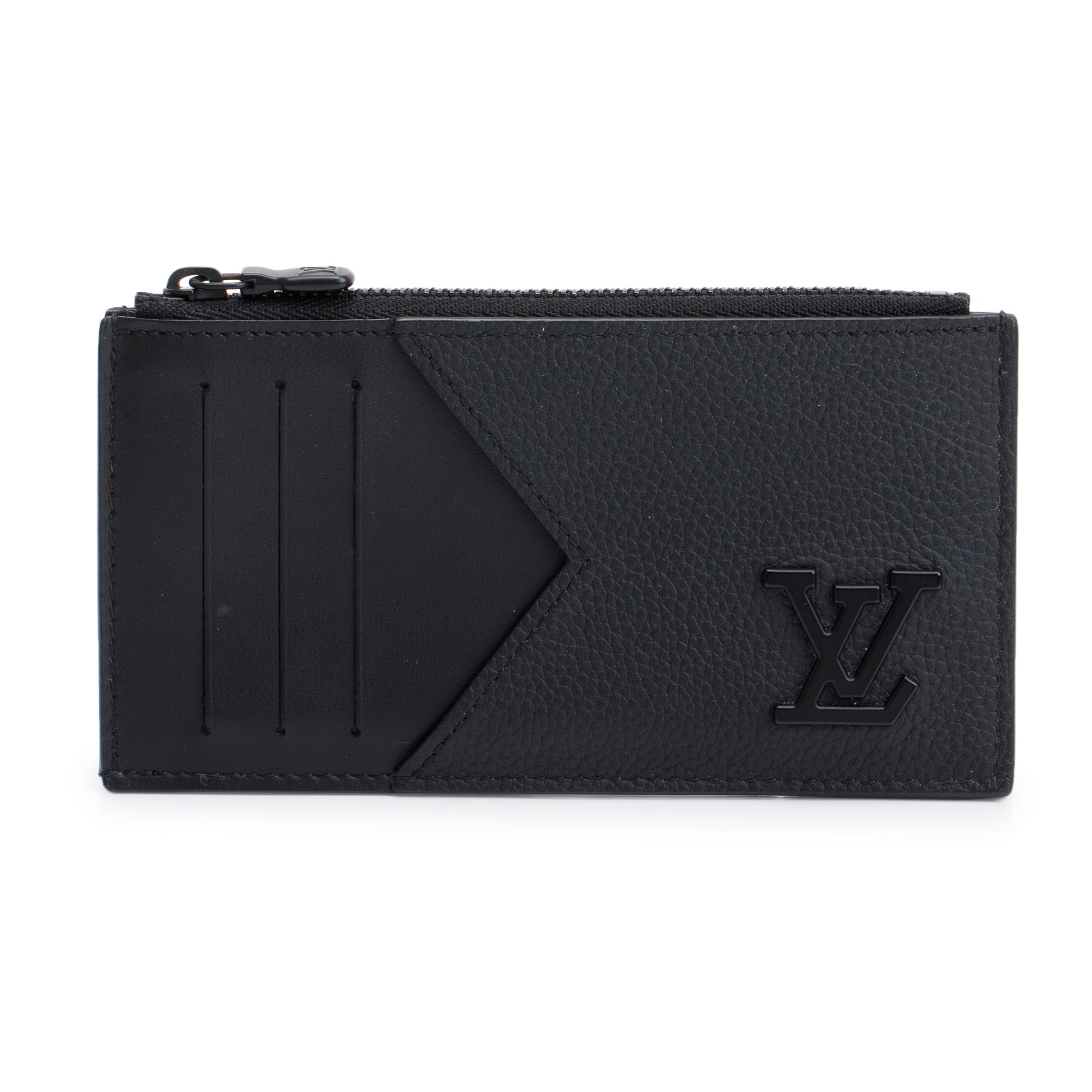 Louis Vuitton 2022 Black Leather Coin Card Holder