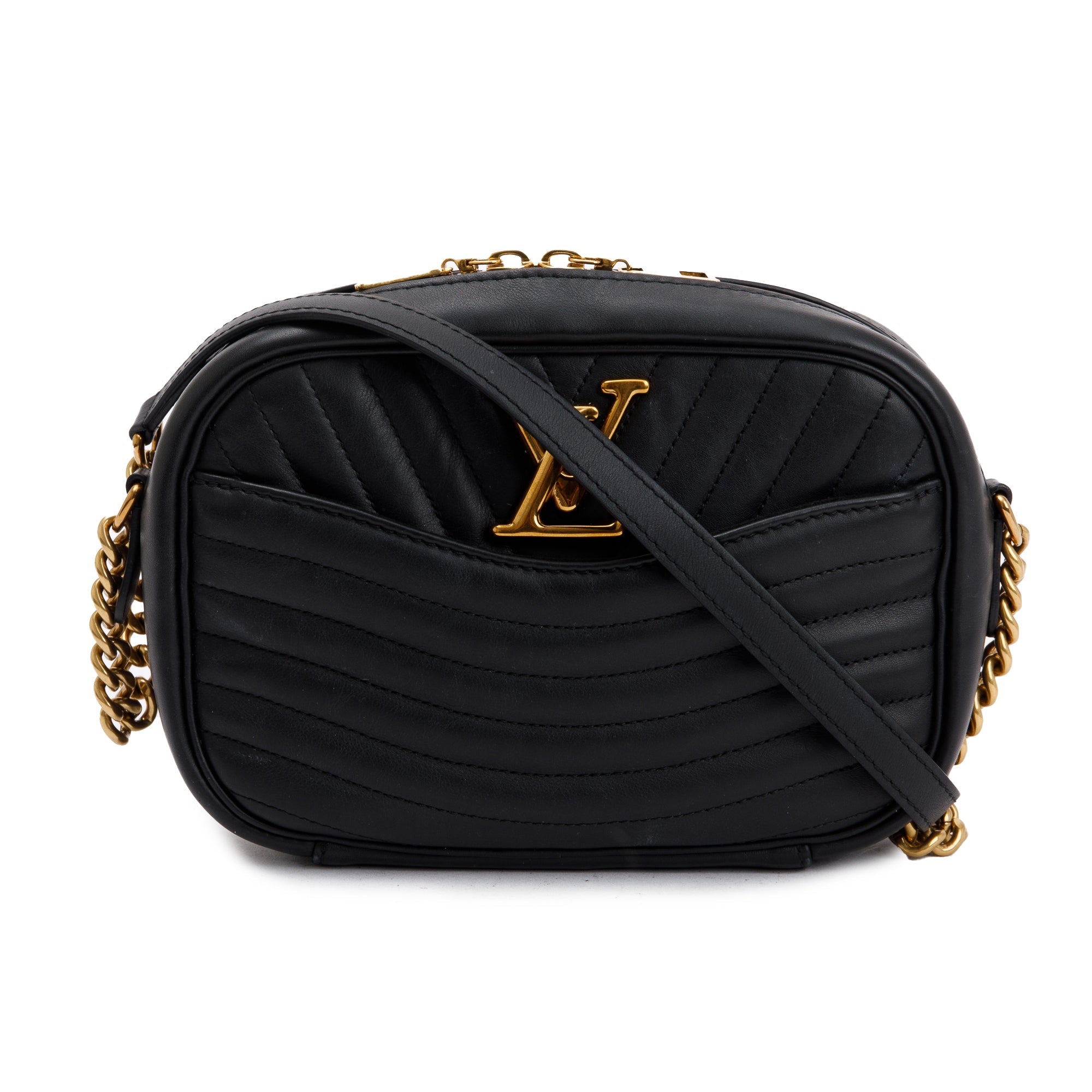 Louis Vuitton 2022 Black Leather New Wave Camera Bag