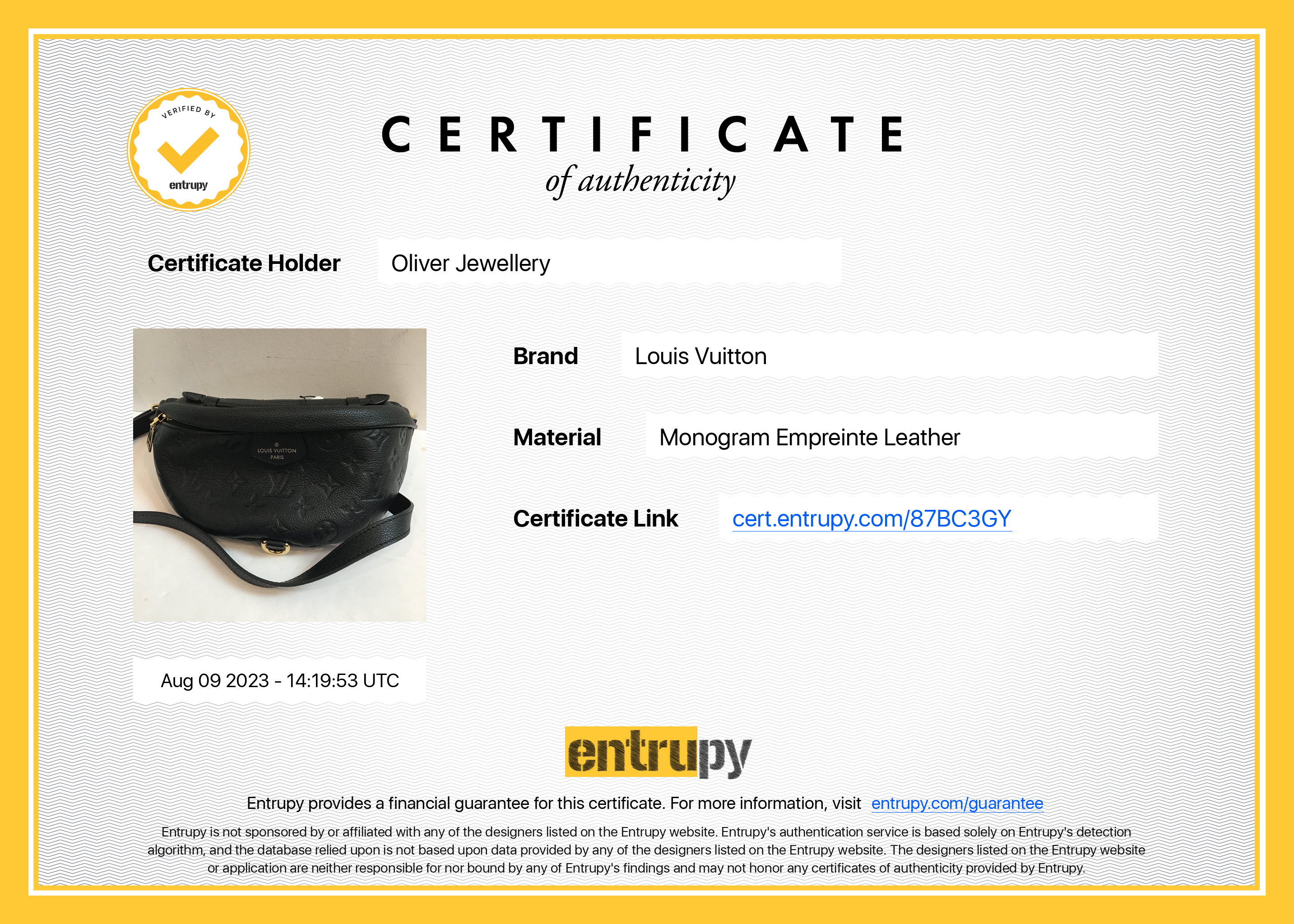 Louis Vuitton 2022 Black Monogram Empreinte Bumbag