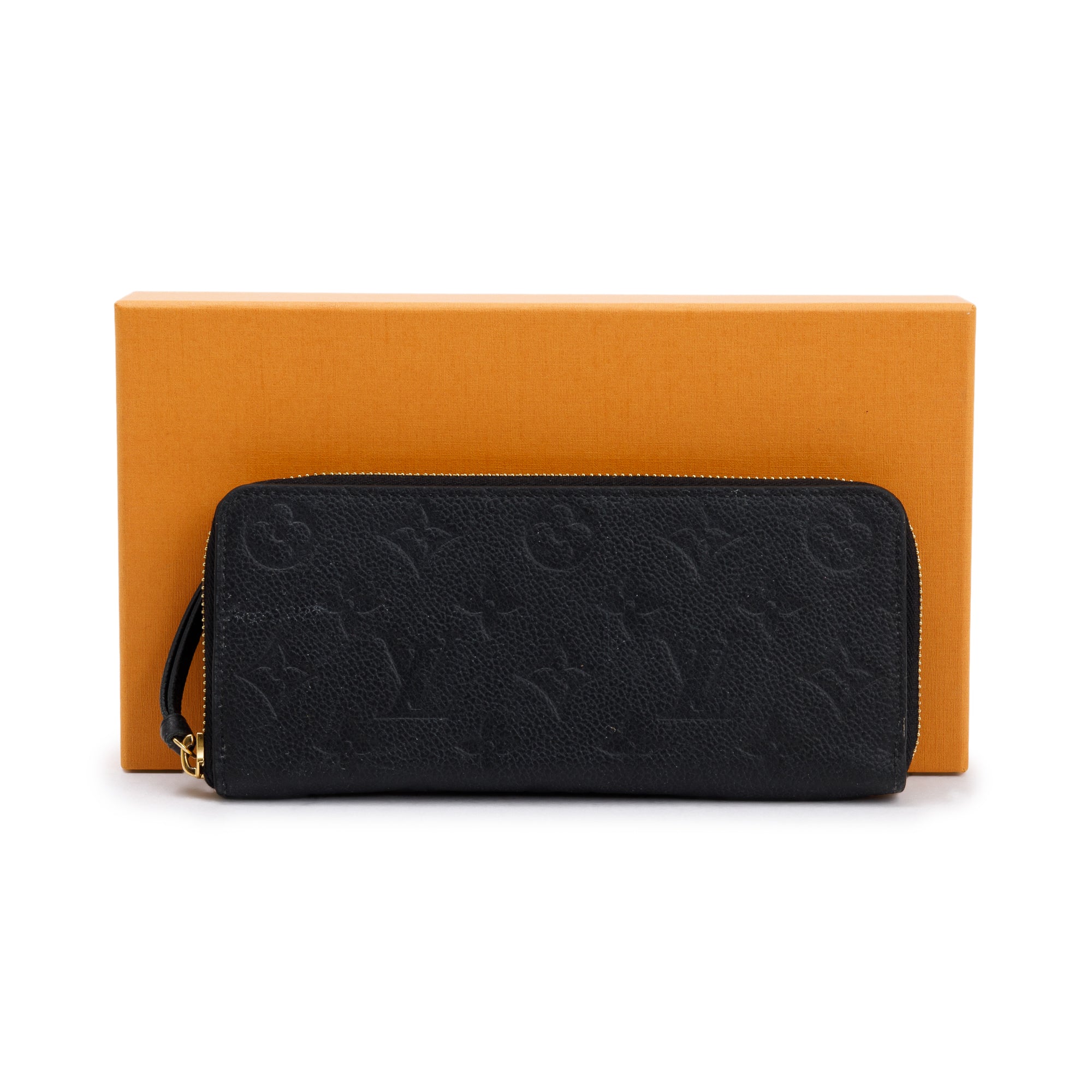 Louis Vuitton 2022 Black Monogram Empreinte Clemence Wallet w/ Box