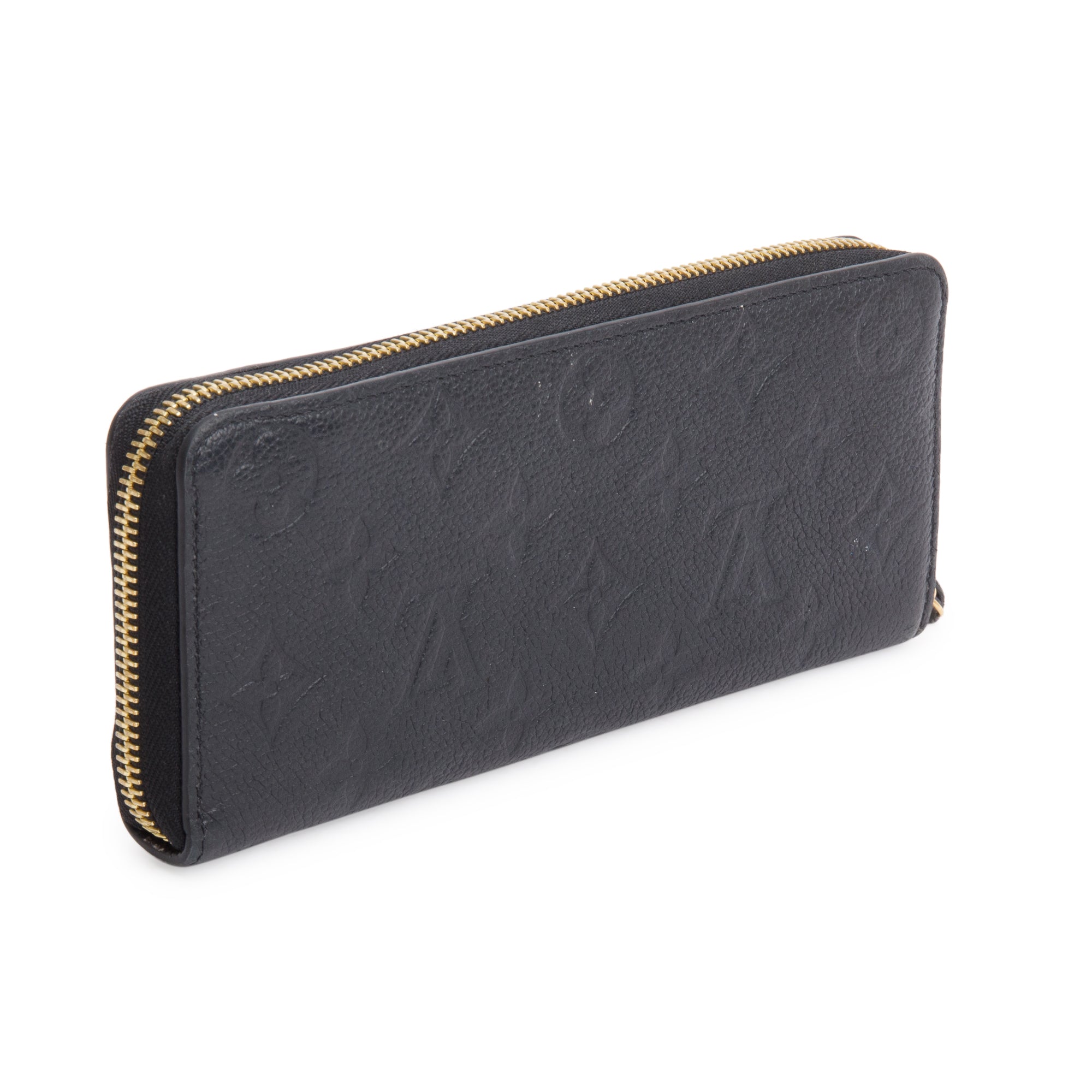 Louis Vuitton 2022 Black Monogram Empreinte Clemence Wallet w/ Box