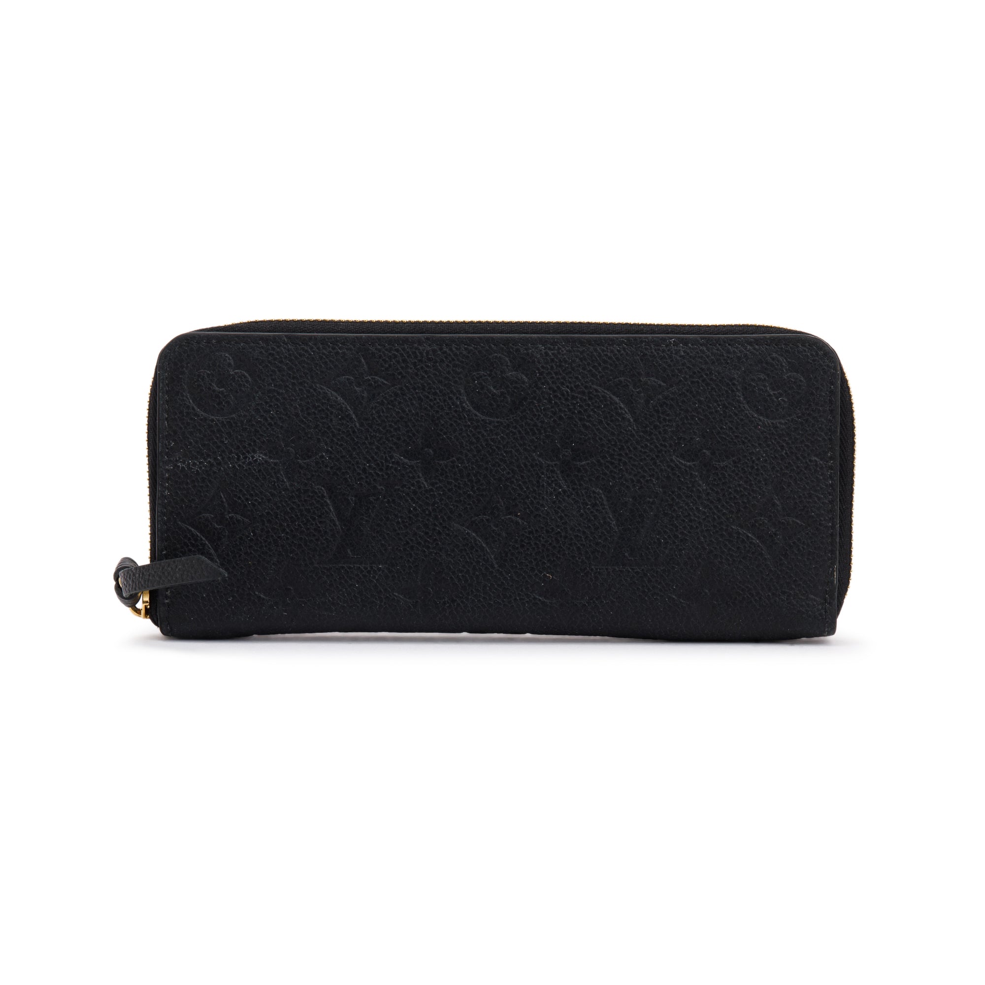 Louis Vuitton 2022 Black Monogram Empreinte Clemence Wallet w/ Box