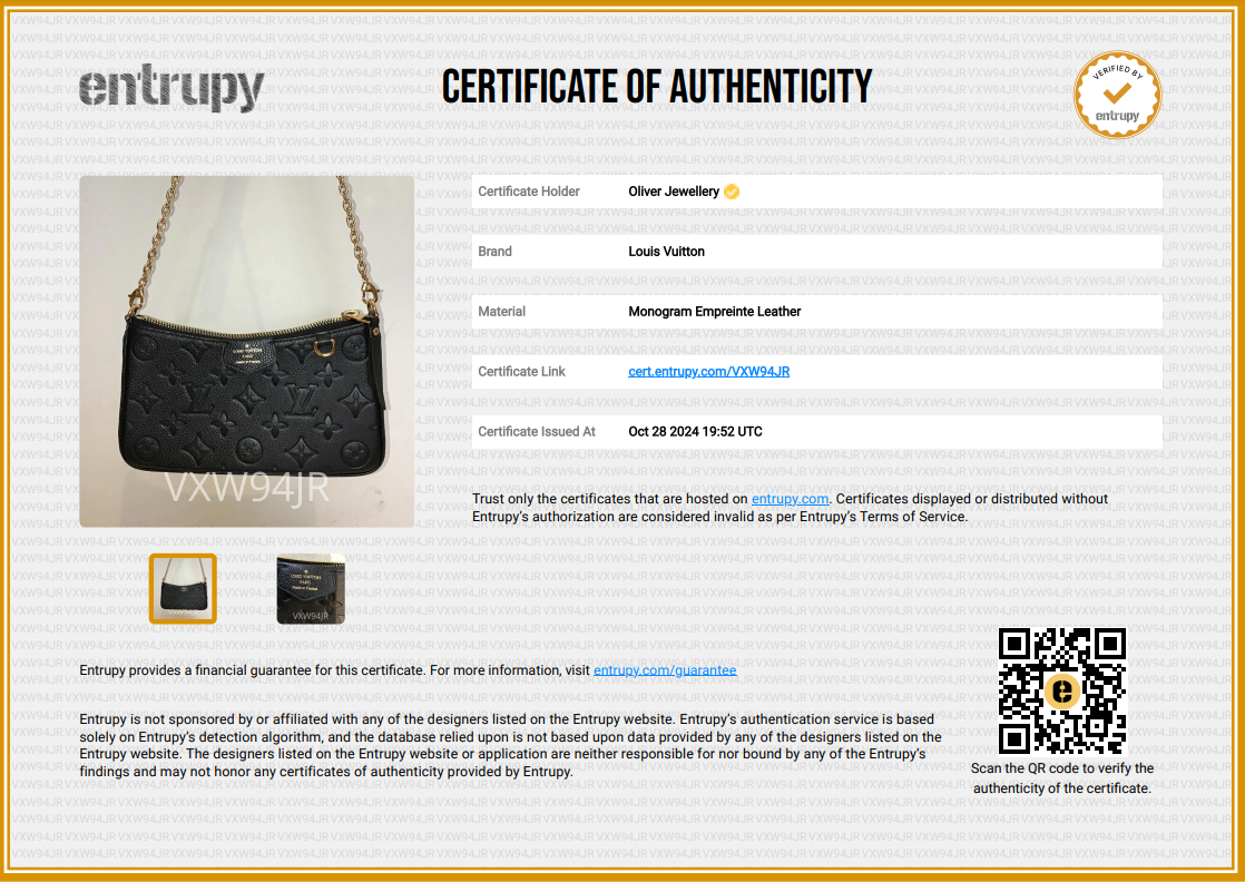 Louis Vuitton 2022 Black Monogram Empreinte Easy Pouch w/ Receipt