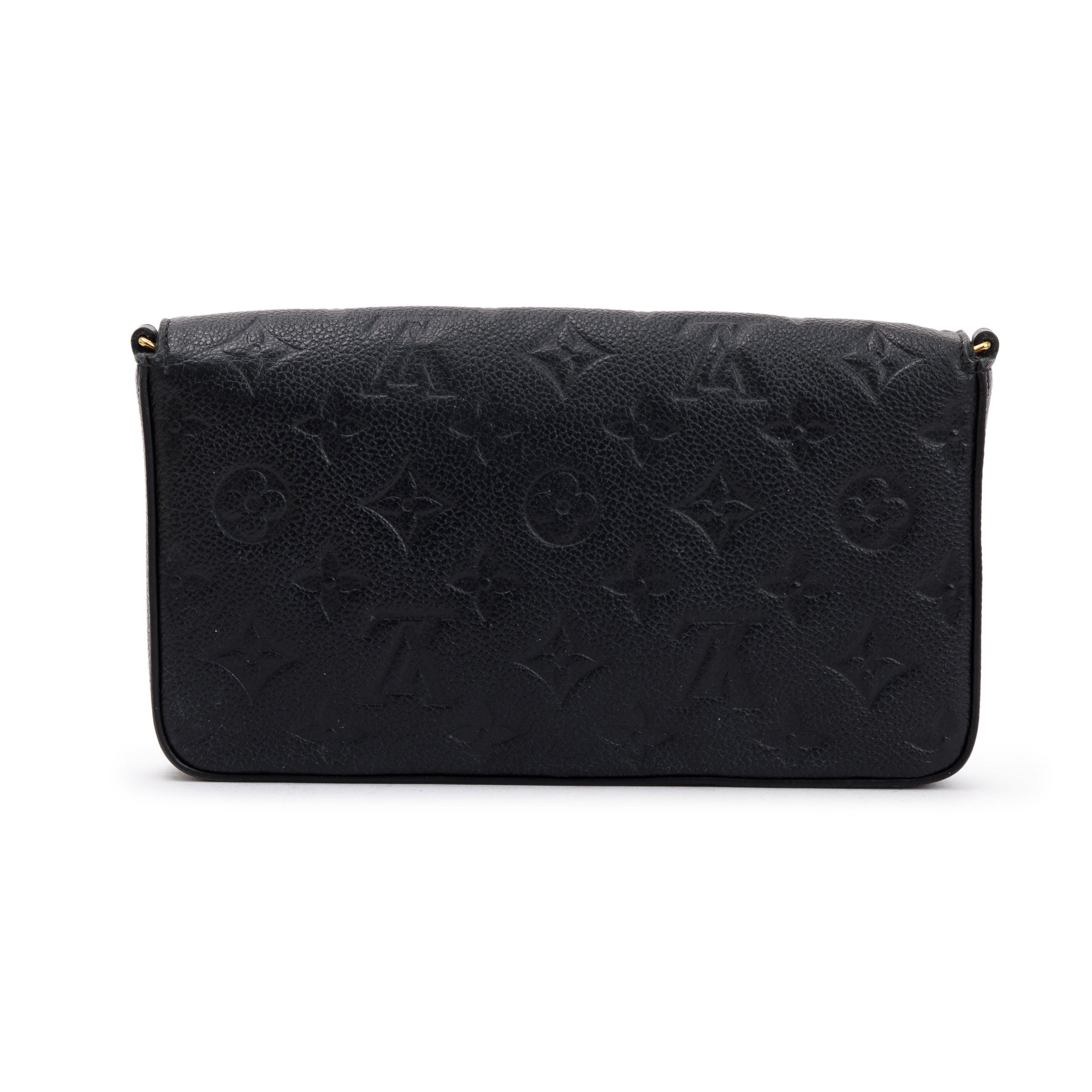 Louis Vuitton 2022 Black Monogram Empreinte Leather Felicie Pochette w/ Receipt & Inserts