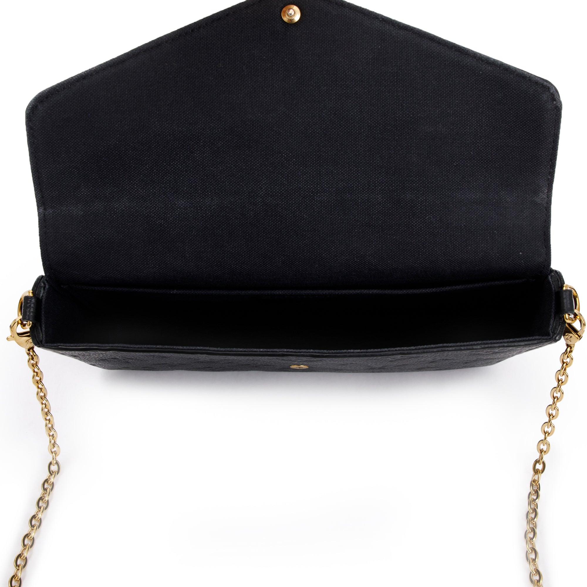 Louis Vuitton 2022 Black Monogram Empreinte Leather Felicie Pochette w/ Receipt & Inserts