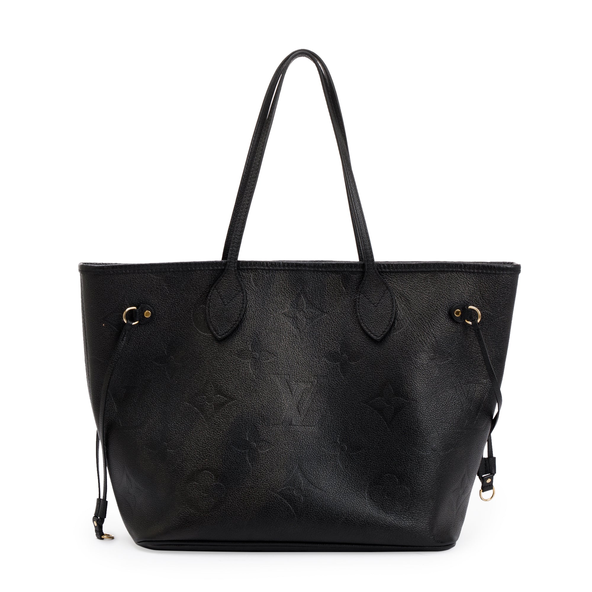 Louis Vuitton 2022 Black Monogram Empreinte Leather Neverfull MM w/ Pouch & Box
