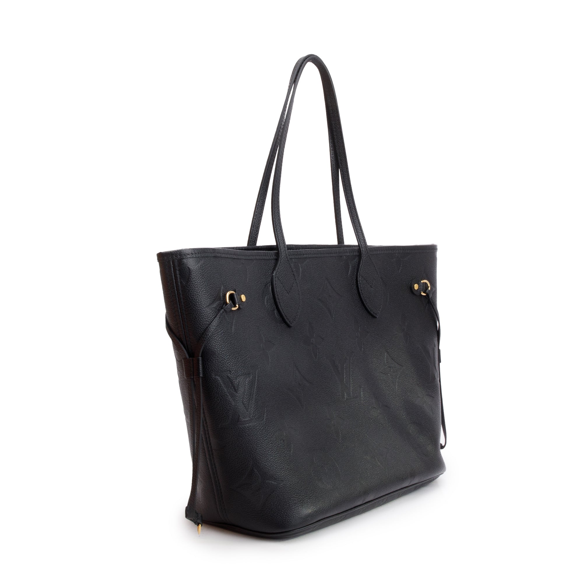 Louis Vuitton 2022 Black Monogram Empreinte Leather Neverfull MM w/ Pouch & Box
