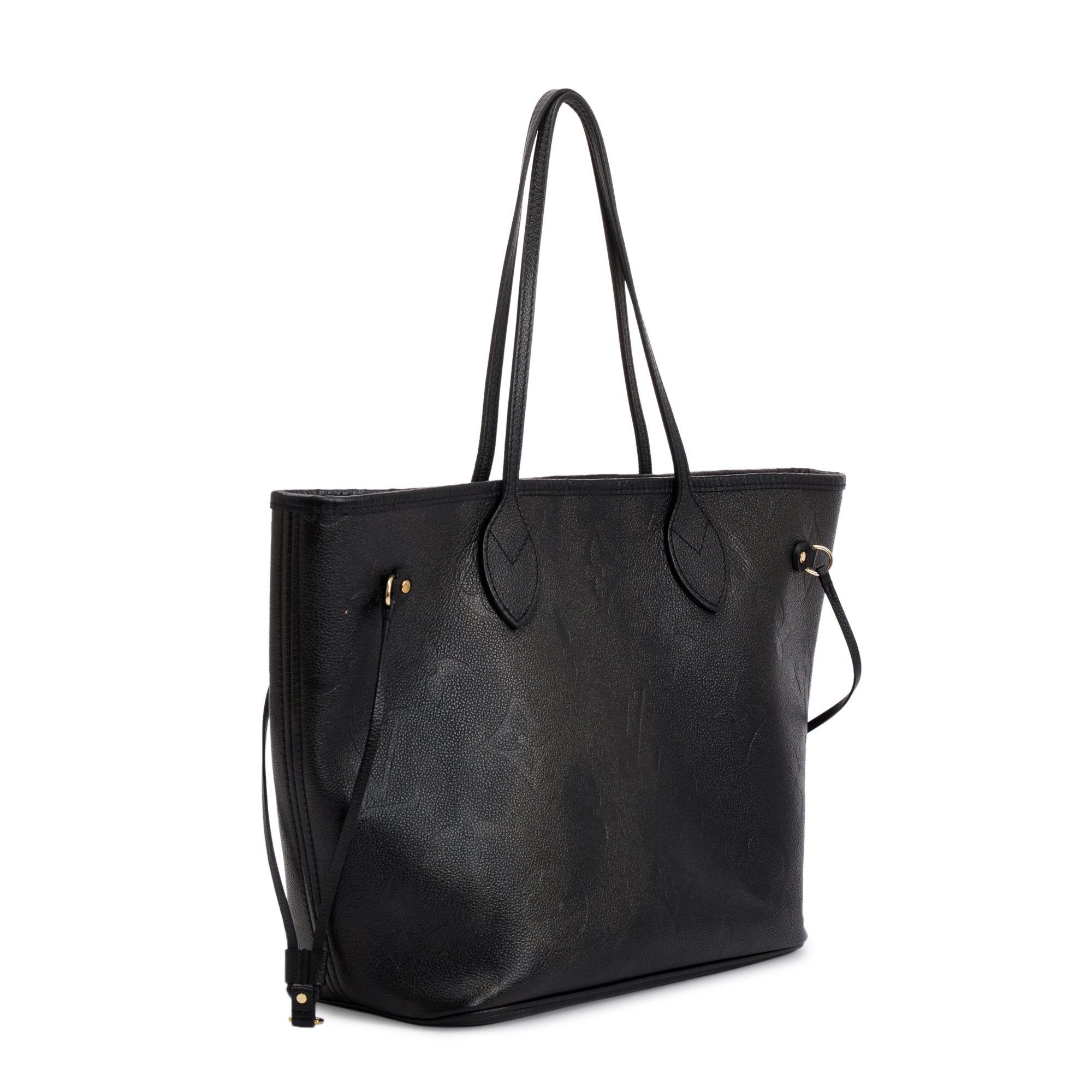 Louis Vuitton 2022 Black Monogram Empreinte Leather Neverfull MM w/ Pouch & Box