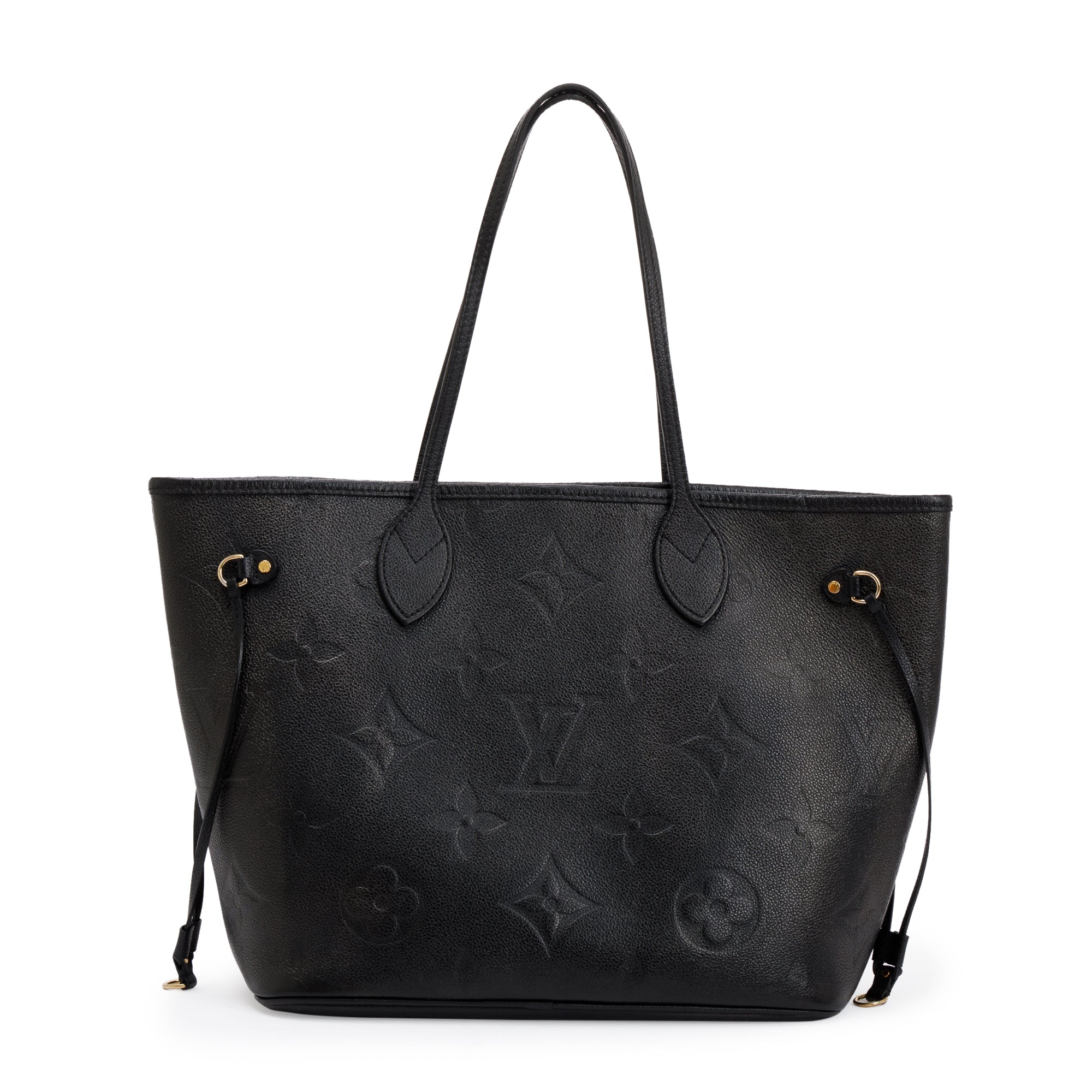 Louis Vuitton 2022 Black Monogram Empreinte Leather Neverfull MM w/ Pouch & Box