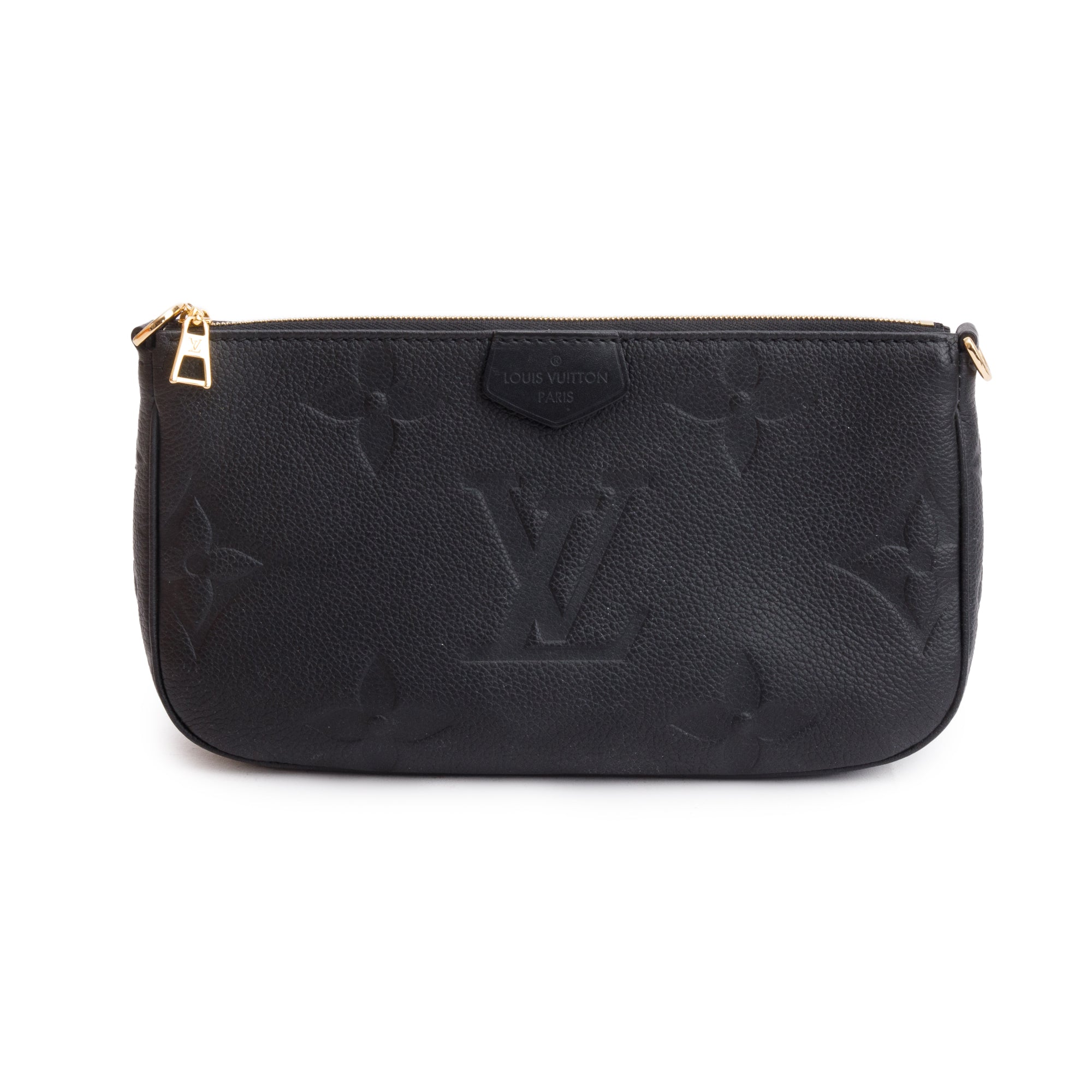 Louis Vuitton 2022 Black Monogram Empreinte Leather Pochette Accessoires w/ Box