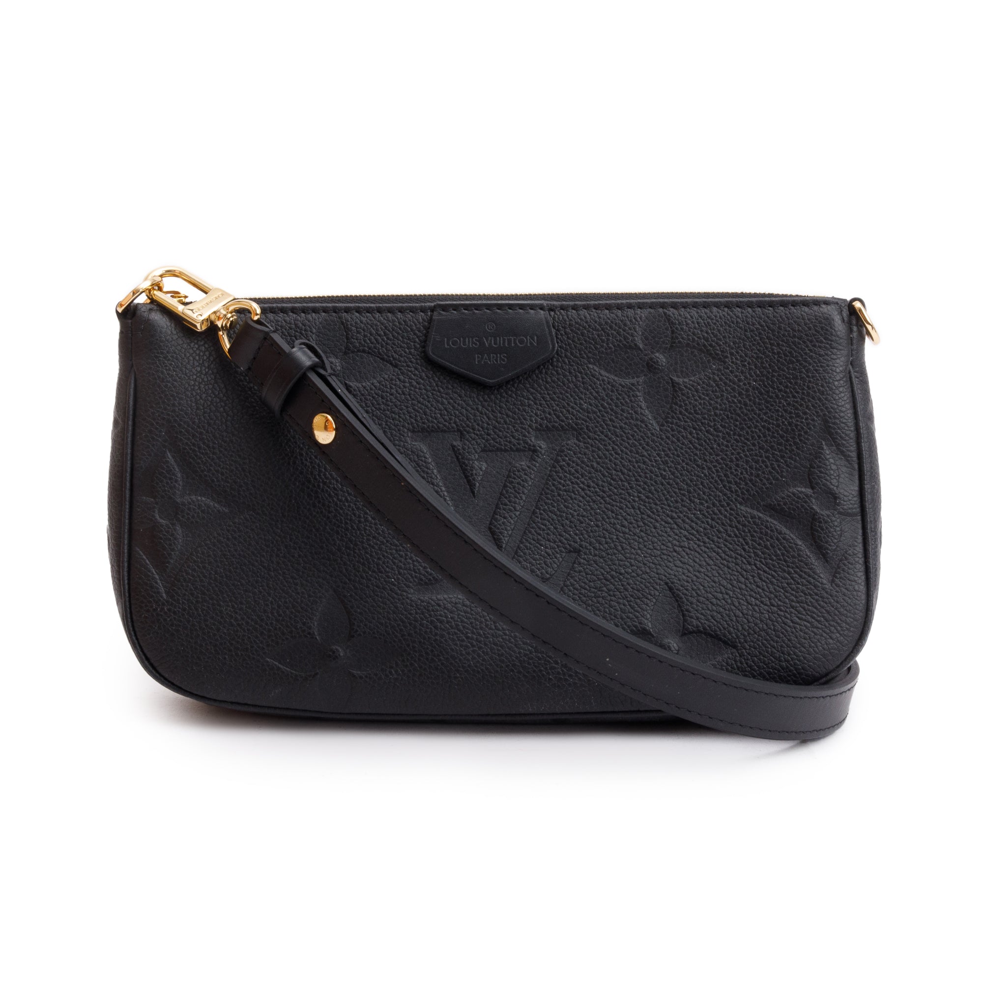 Louis Vuitton 2022 Black Monogram Empreinte Leather Pochette Accessoires w/ Box