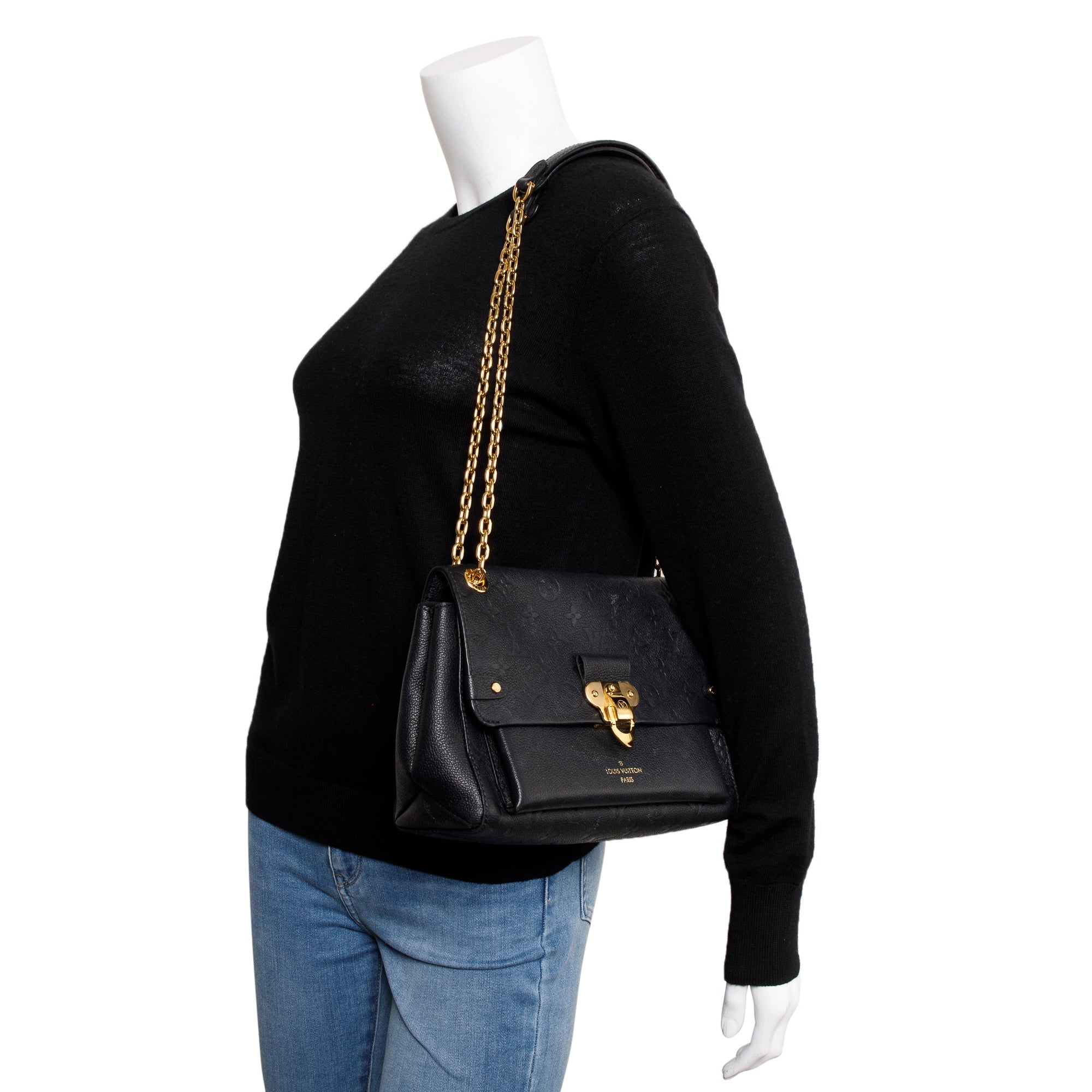 Louis Vuitton 2022 Black Monogram Empreinte Leather Vavin PM w/ Box