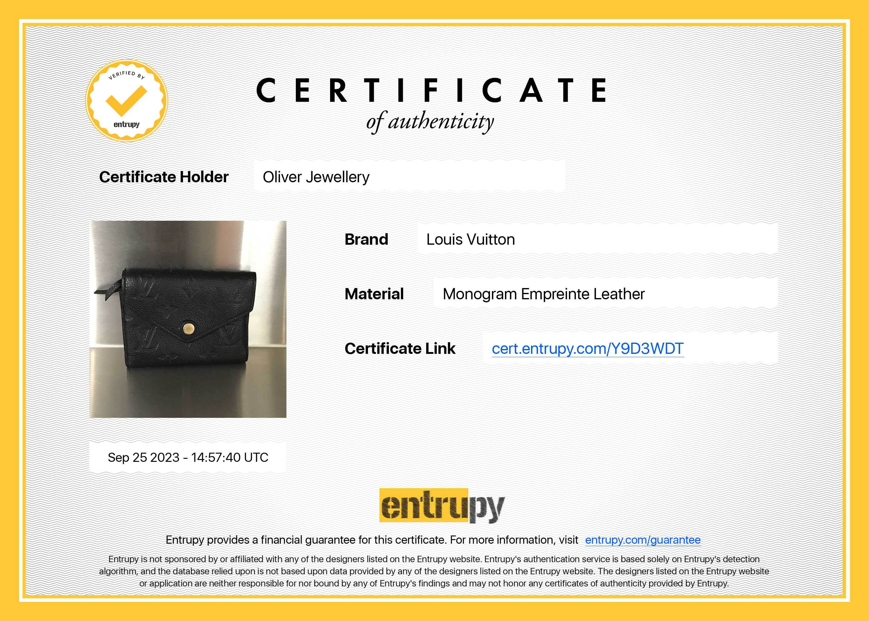 Louis Vuitton 2022 Black Monogram Empreinte Leather Victorine Wallet