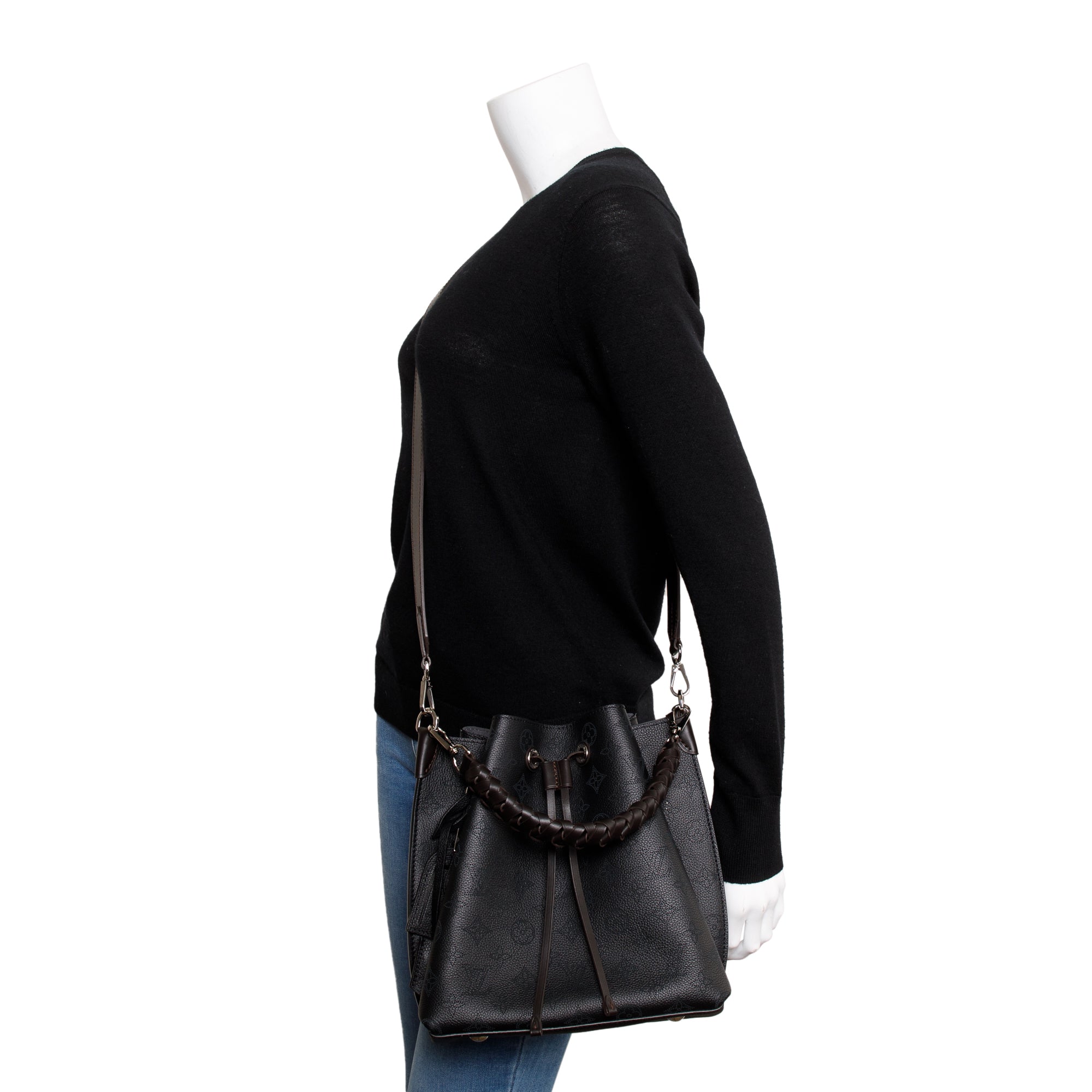 Louis Vuitton 2022 Black Monogram Mahina Muria Bag w/ Strap