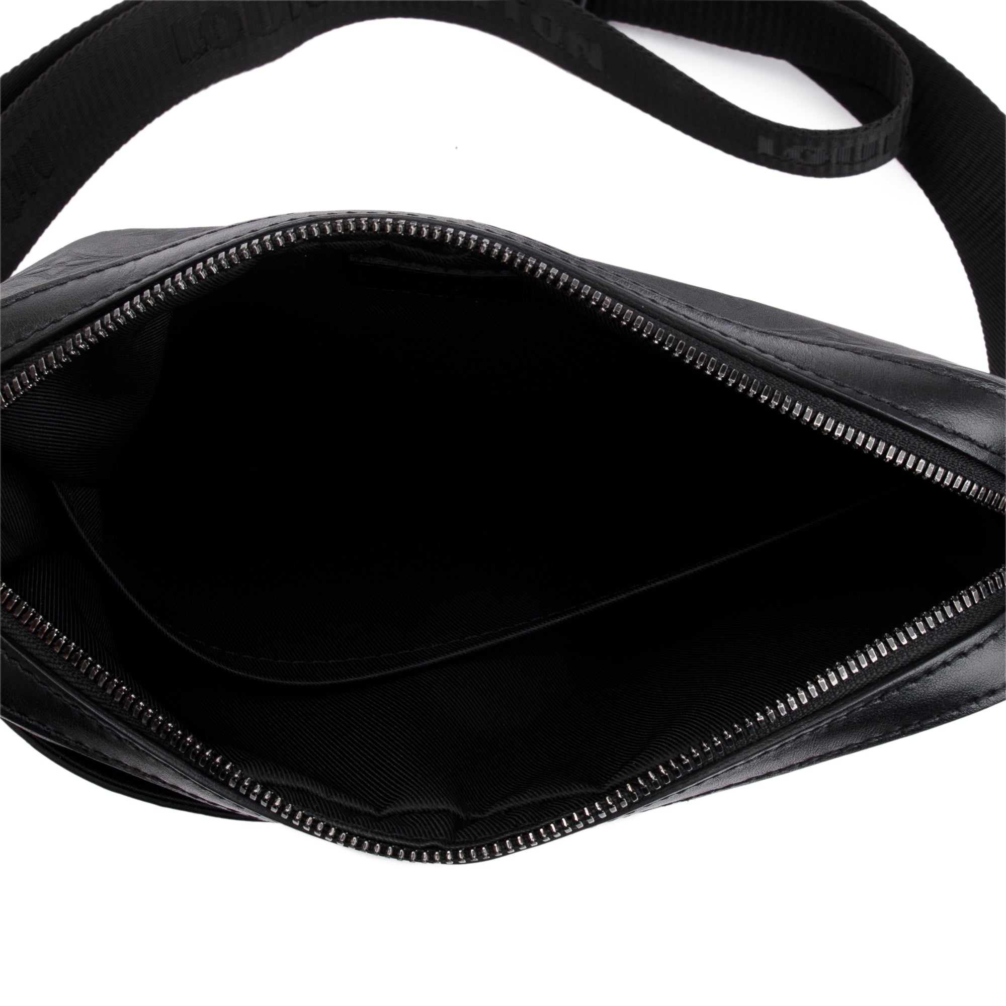 Louis Vuitton 2022 Black Monogram Shadow Embossed Calfskin Leather Duo Messenger Bag