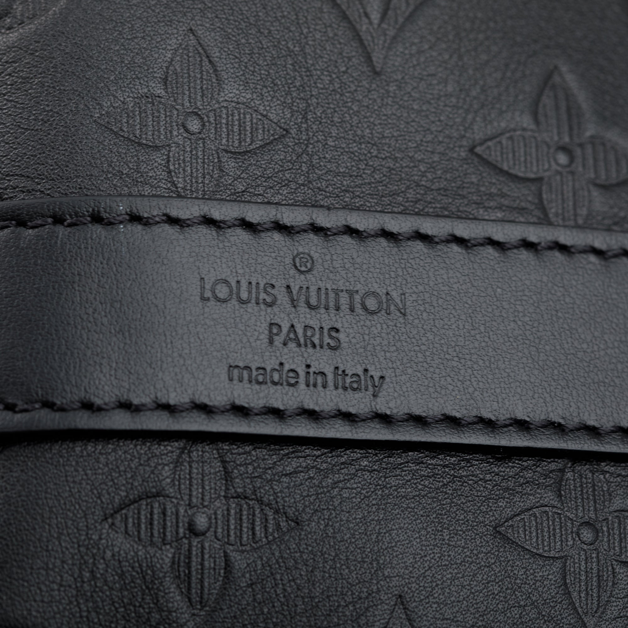 Louis Vuitton 2022 Black Monogram Shadow Embossed Keepall Bandouliere 50 w/ Strap