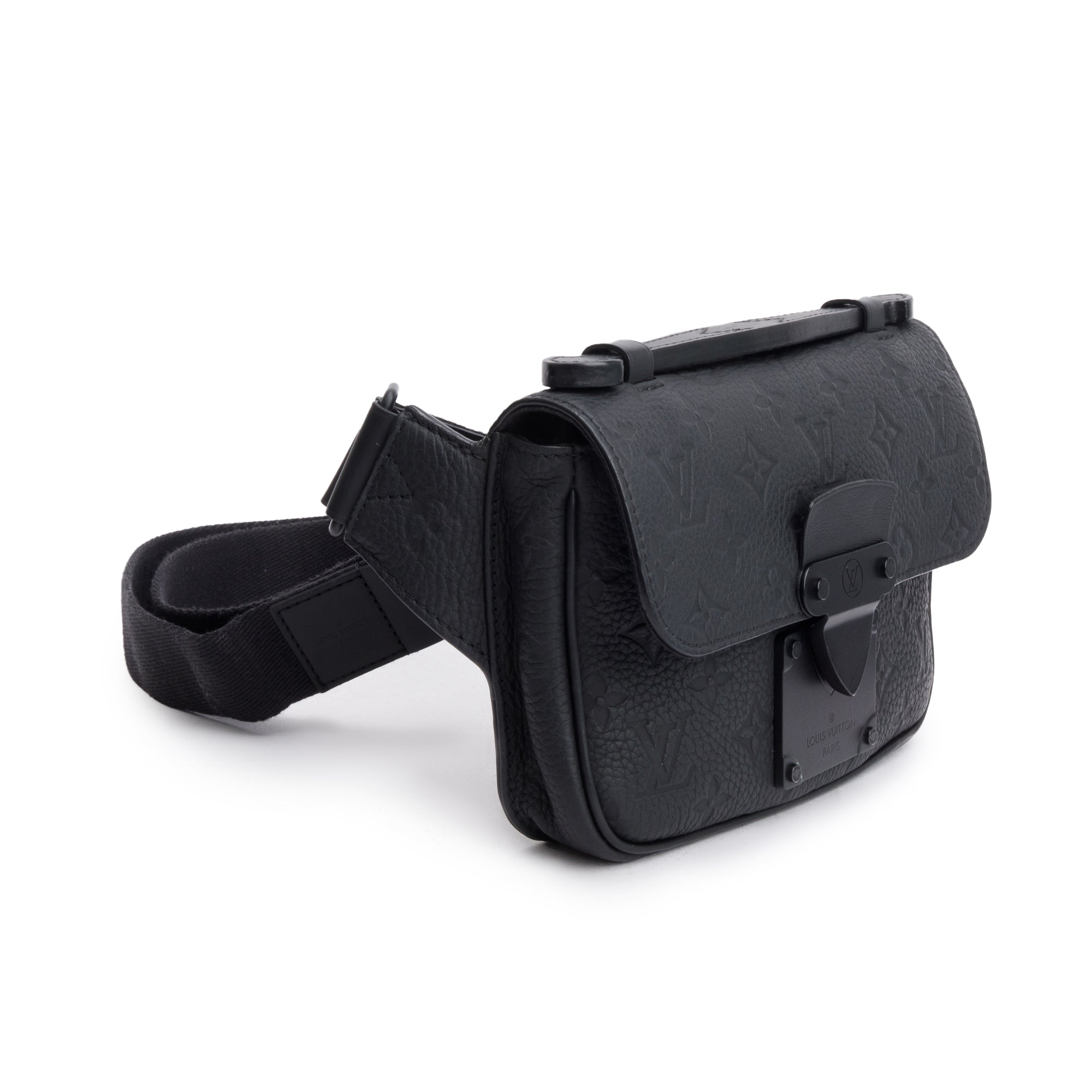 Louis Vuitton 2022 Black Monogram Taurillon Leather S Lock Sling Bag