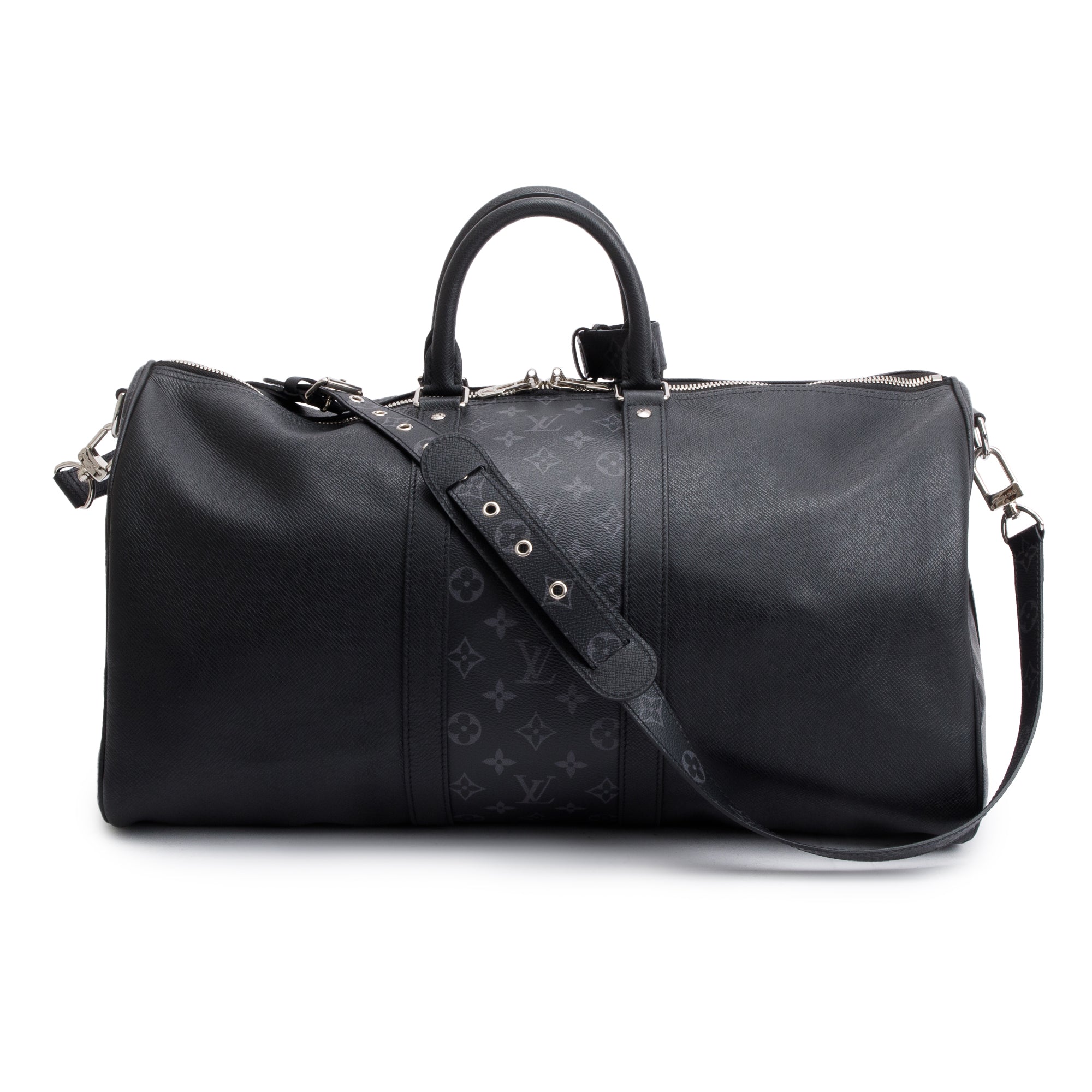 Louis Vuitton 2022 Black Taigarama Keepall Bandouliere 50