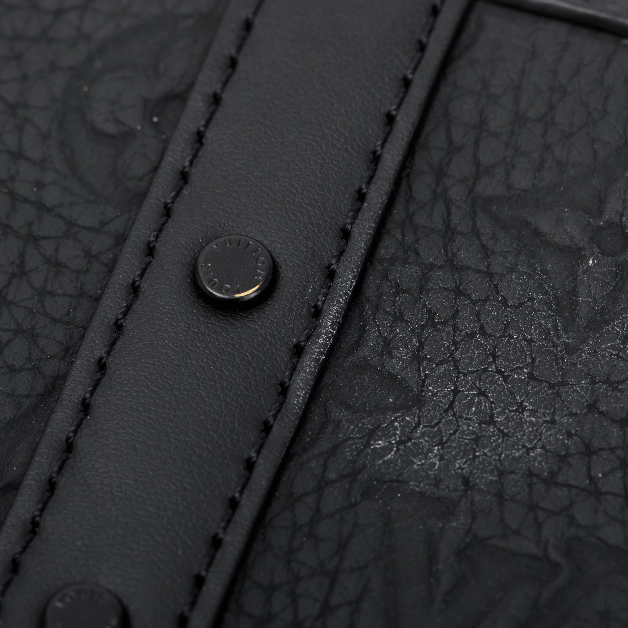 Louis Vuitton 2022 Black Taurillon Monogram Embossed Leather Soft Trunk Messenger Bag