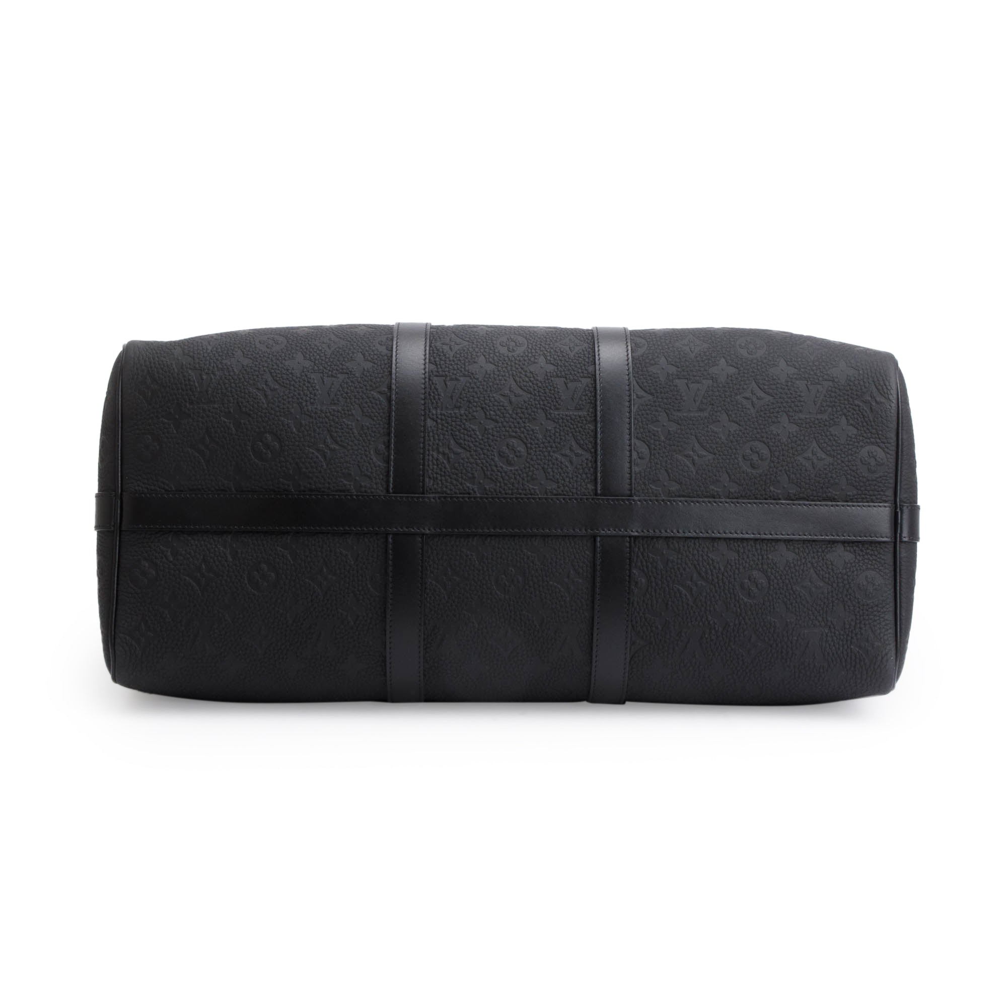 Louis Vuitton 2022 Black Taurillon Monogram Keepall Bandouliere 50