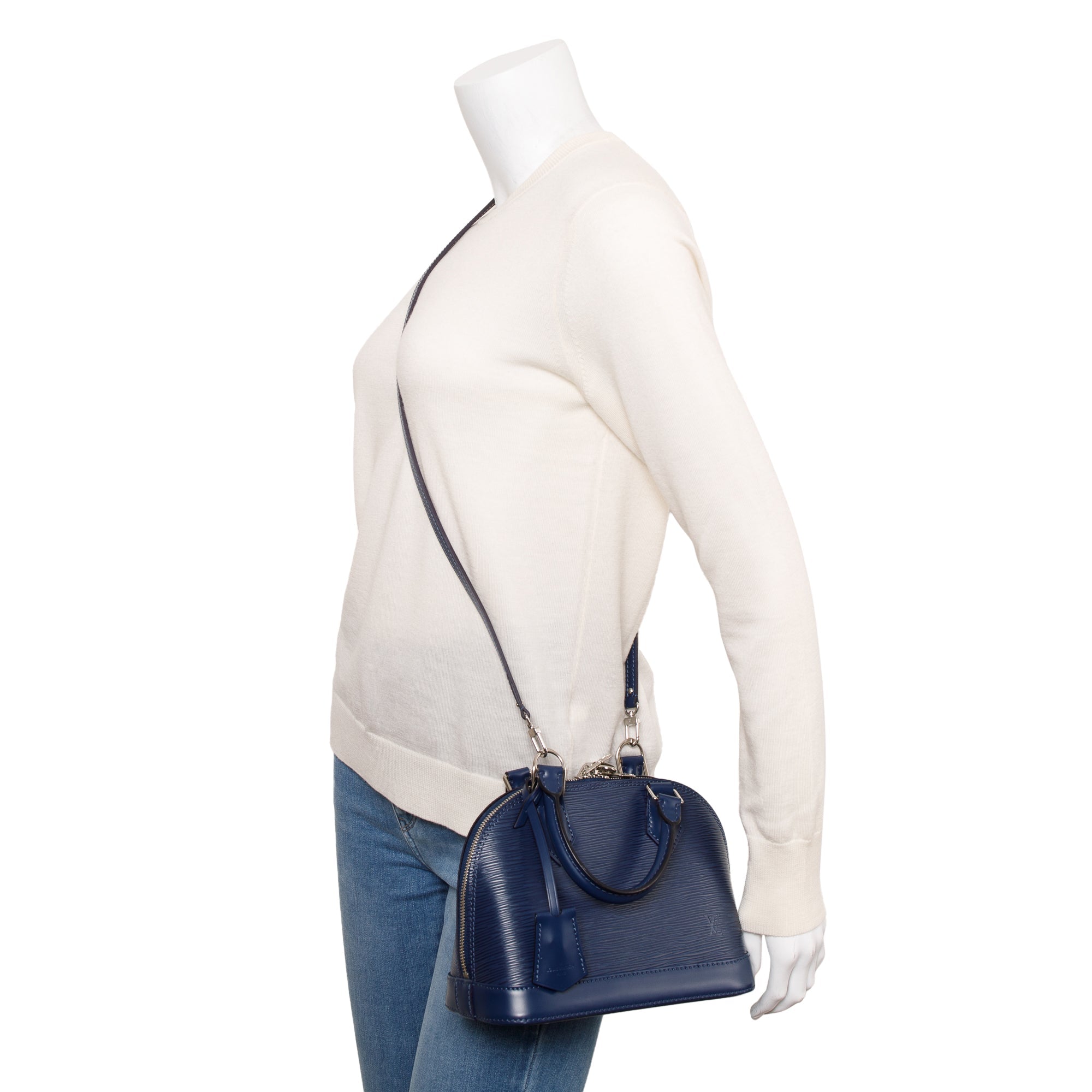 Louis Vuitton 2022 Blue Epi Leather Alma BB w/ Strap, Box & Receipt