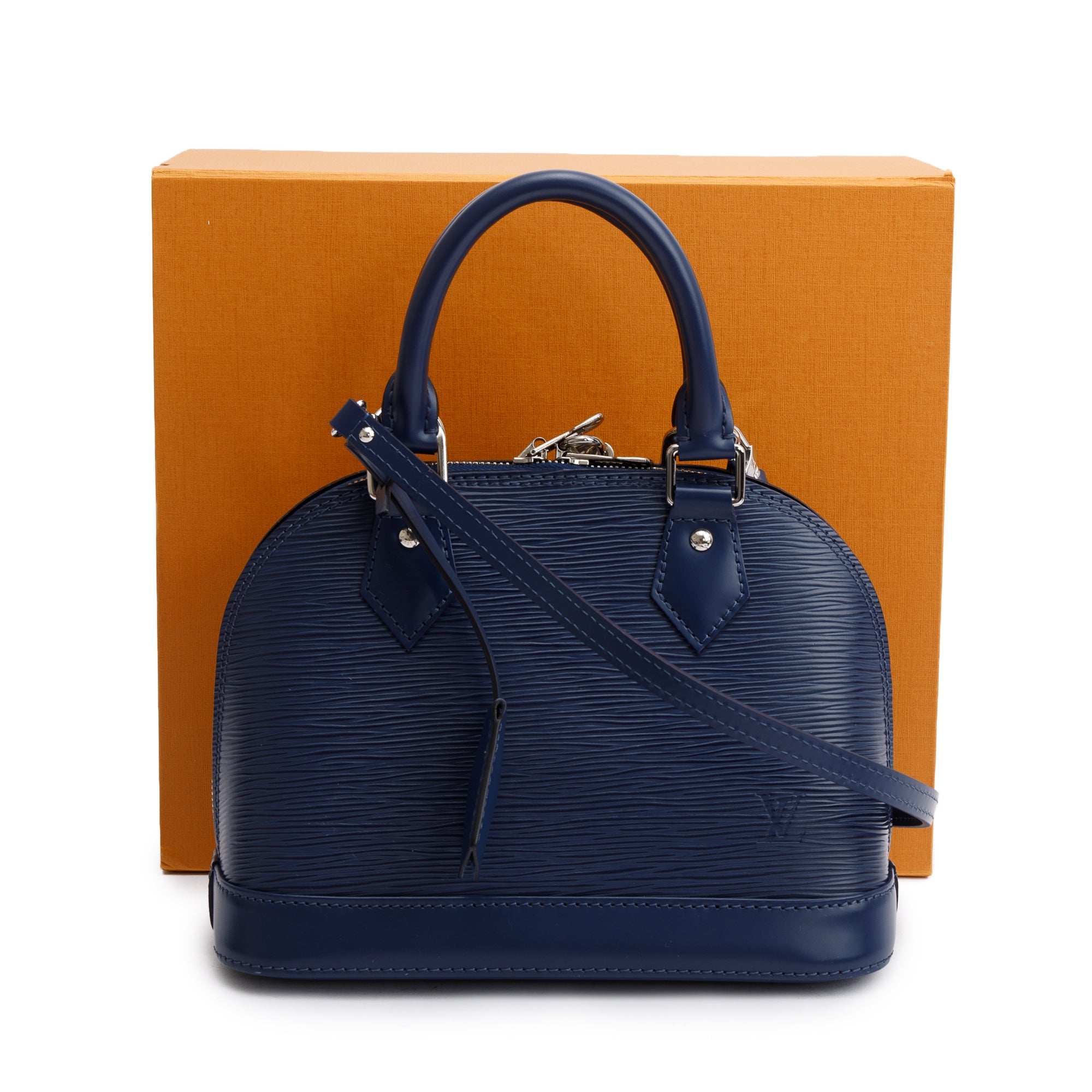 Louis Vuitton 2022 Blue Epi Leather Alma BB w/ Strap, Box & Receipt