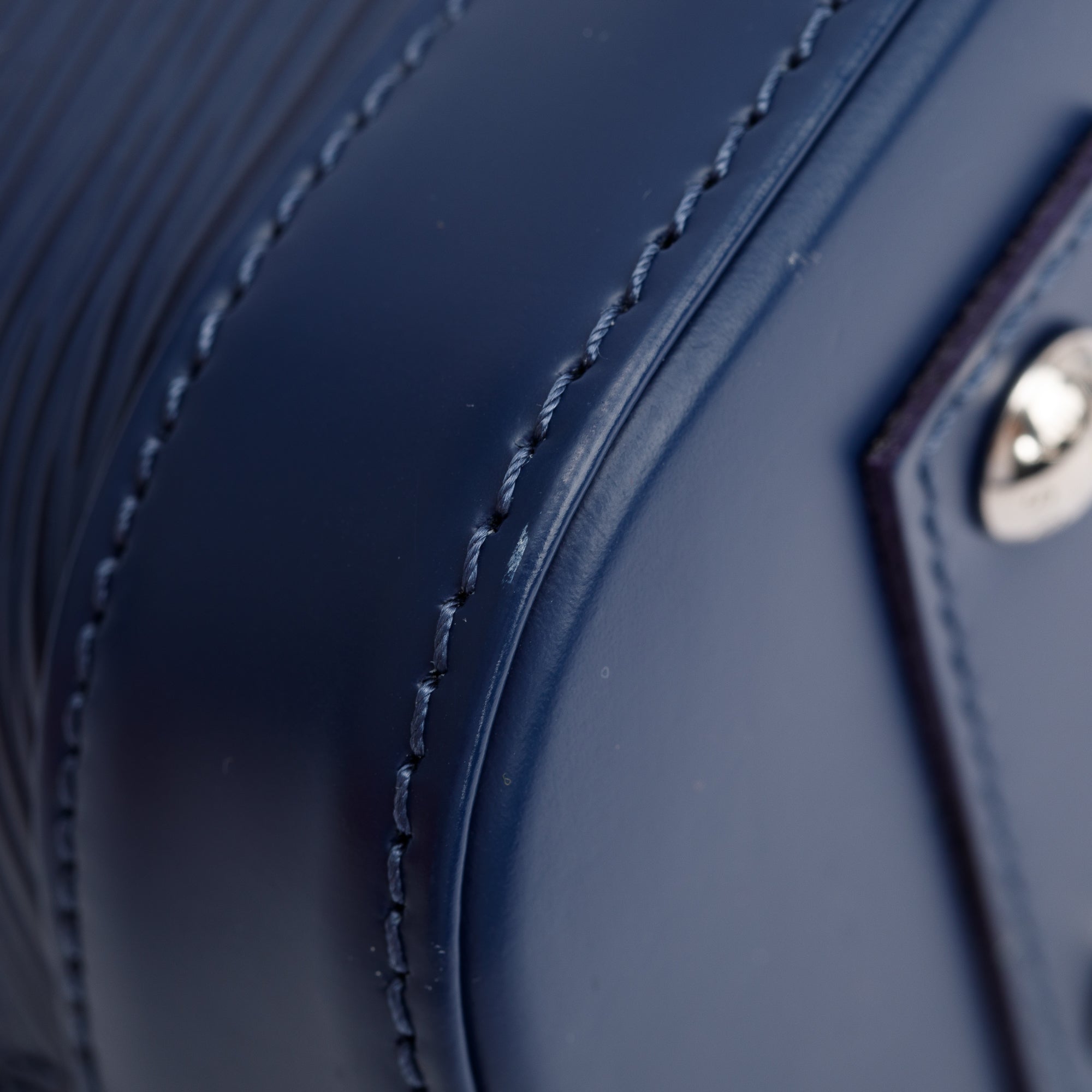 Louis Vuitton 2022 Blue Epi Leather Alma BB w/ Strap, Box & Receipt