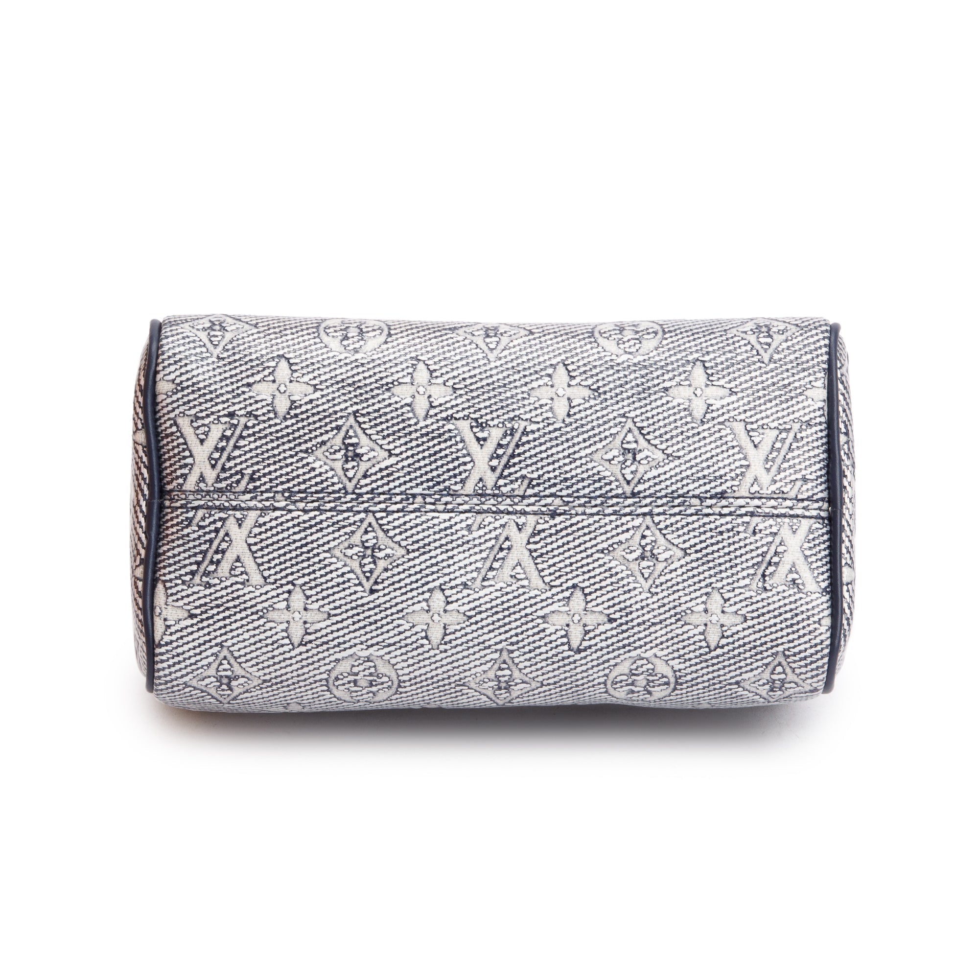 Louis Vuitton 2022 Blue Monoglam Jacquard Canvas Speedy Bandouliere 20 w/ Strap & Box