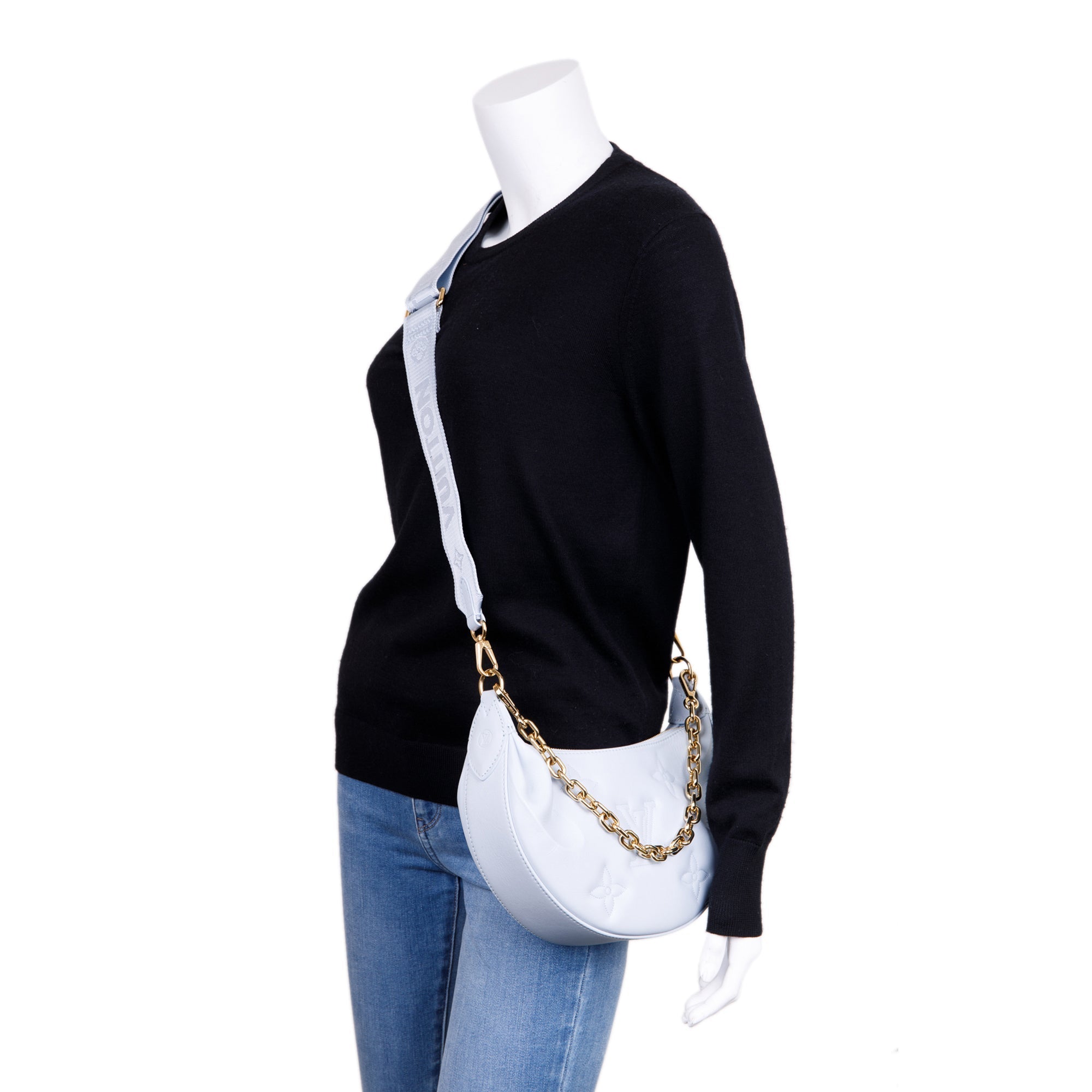 Louis Vuitton 2022 Blue Monogram Calfskin Over The Moon Bag w/ Straps